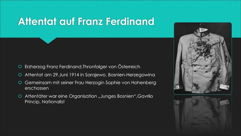 Der erste Weltkrieg - die
,,Urkatastrophe“ des 20. Jahrhunderts
VORGESCHICHTE UND AUSBRUCH Bündnisse
O Um 1914 war Europa in zwei Seiten ges