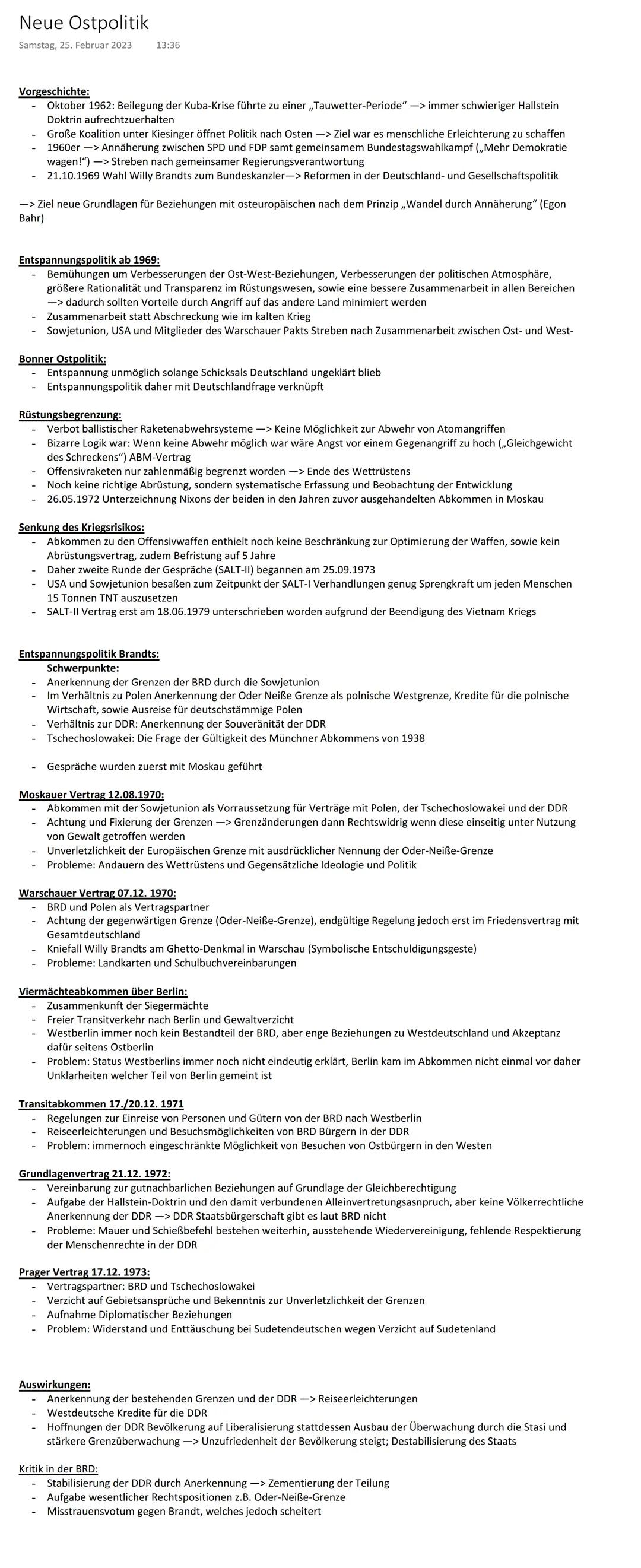 # Neue Ostpolitik
Samstag, 25. Februar 2023 13:36

### Vorgeschichte:
- Oktober 1962: Beilegung der Kuba-Krise führte zu einer „Tauwetter-Pe