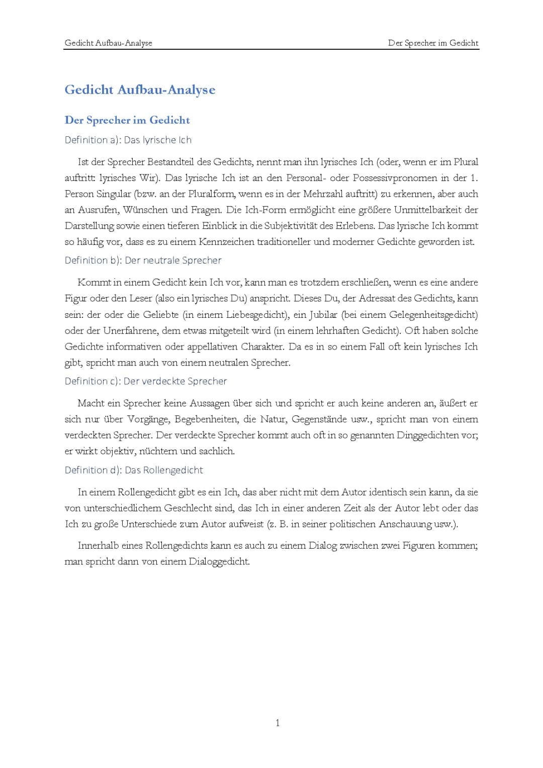 Gedichtanalyse Beispiel: Aufbau einfach erklärt (PDF & Übung)