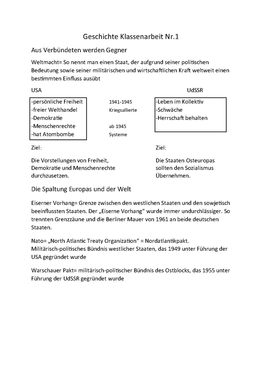 Kalter Krieg Zusammenfassung: 5 Phasen, Zeitstrahl, Kubakrise und mehr!
