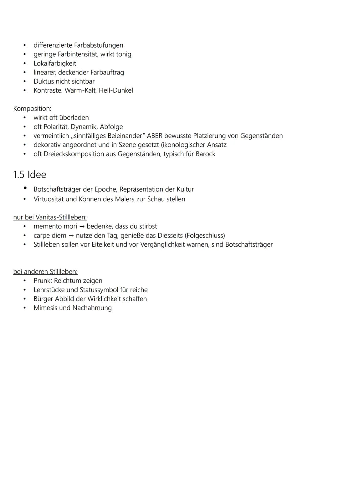 ABI Lernzettel
ABBILD UND IDEE
Werkbetrachtungsschema Malerei
Werkbetrachtungsschema Fotografie
1. Barockstillleben - Stillleben
2. Caspar D