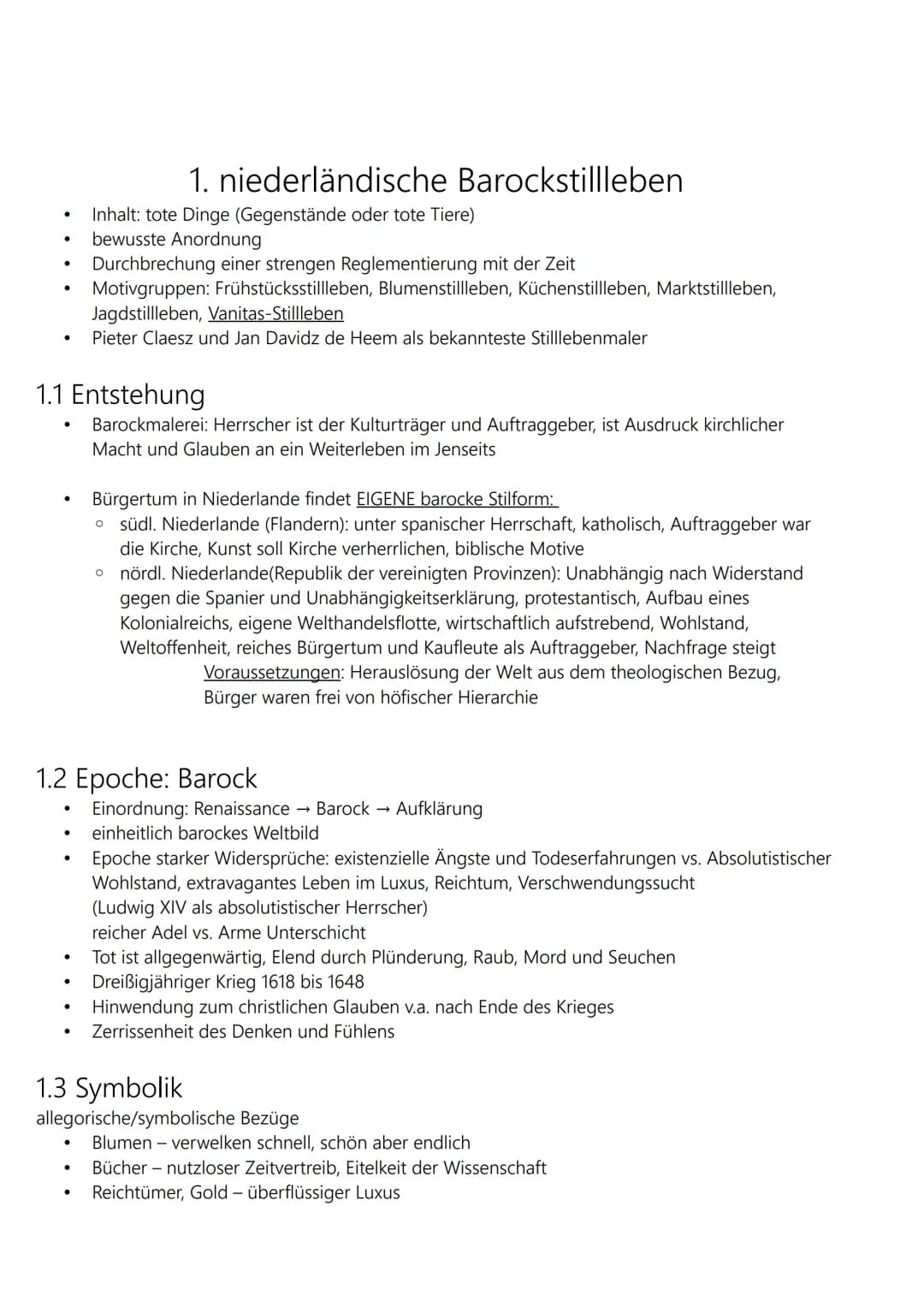 ABI Lernzettel
ABBILD UND IDEE
Werkbetrachtungsschema Malerei
Werkbetrachtungsschema Fotografie
1. Barockstillleben - Stillleben
2. Caspar D
