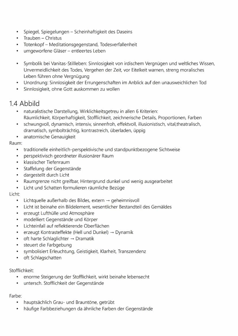 ABI Lernzettel
ABBILD UND IDEE
Werkbetrachtungsschema Malerei
Werkbetrachtungsschema Fotografie
1. Barockstillleben - Stillleben
2. Caspar D