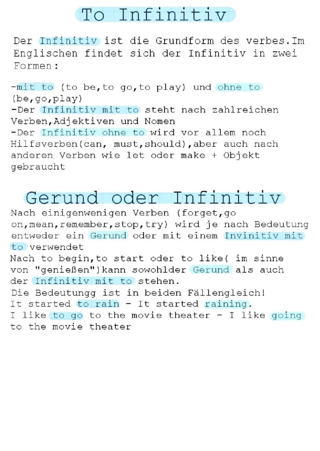 Gerund , Infinitiv mit to
