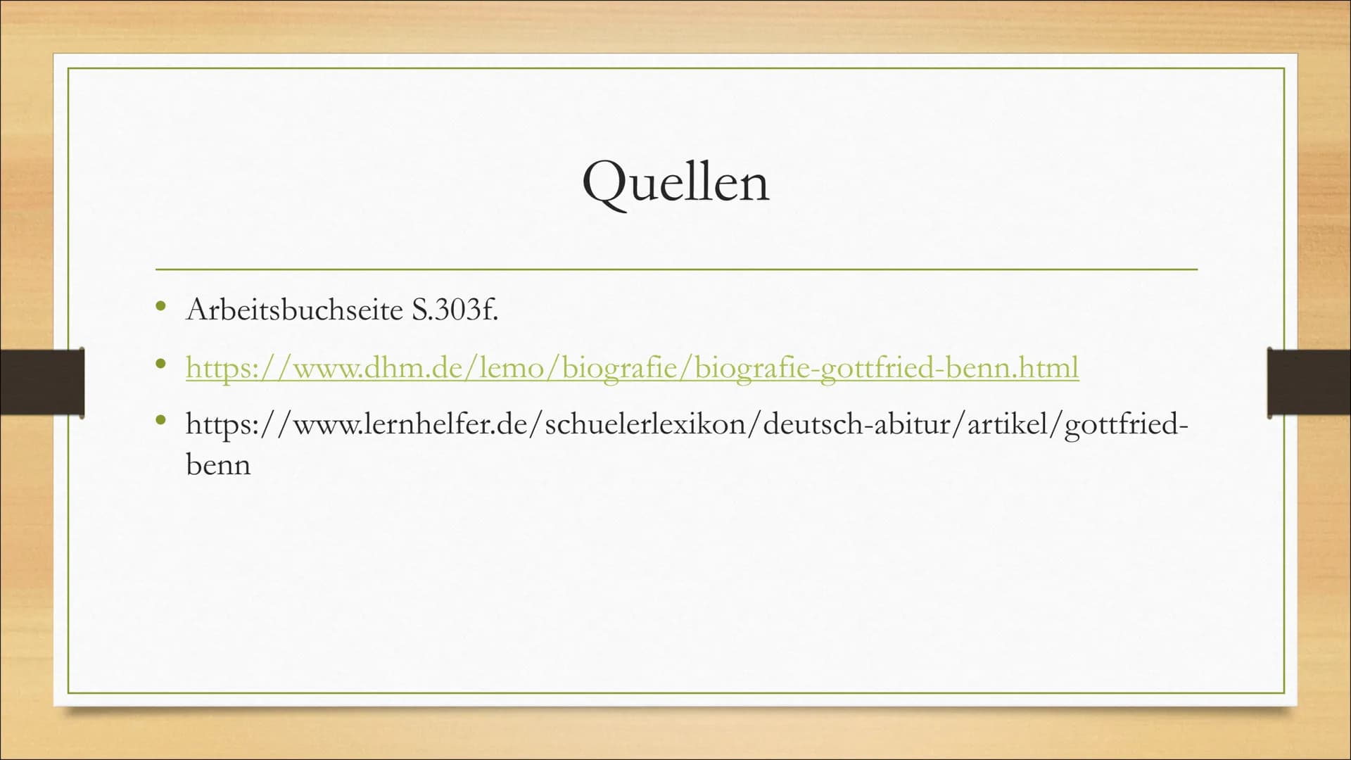 Ein Wort (1941)
Gottfried Benn
Naomi Milbers Gliederung
Infos über Gottfried Benn
Analyse des Gedichtes ,,Ein Wort"
• Fazit
●
Quellen
→Inhal