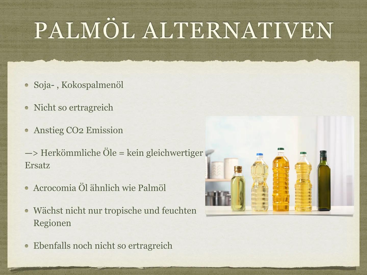 PALMÖL AUS INDONESIEN
Goldenes Öl für die Welt? GLIEDERUNG
Was ist Palmöl?
• Ist Palmöl gesund?
• Wofür wird Palmöl verwendet?
• Indonesien 