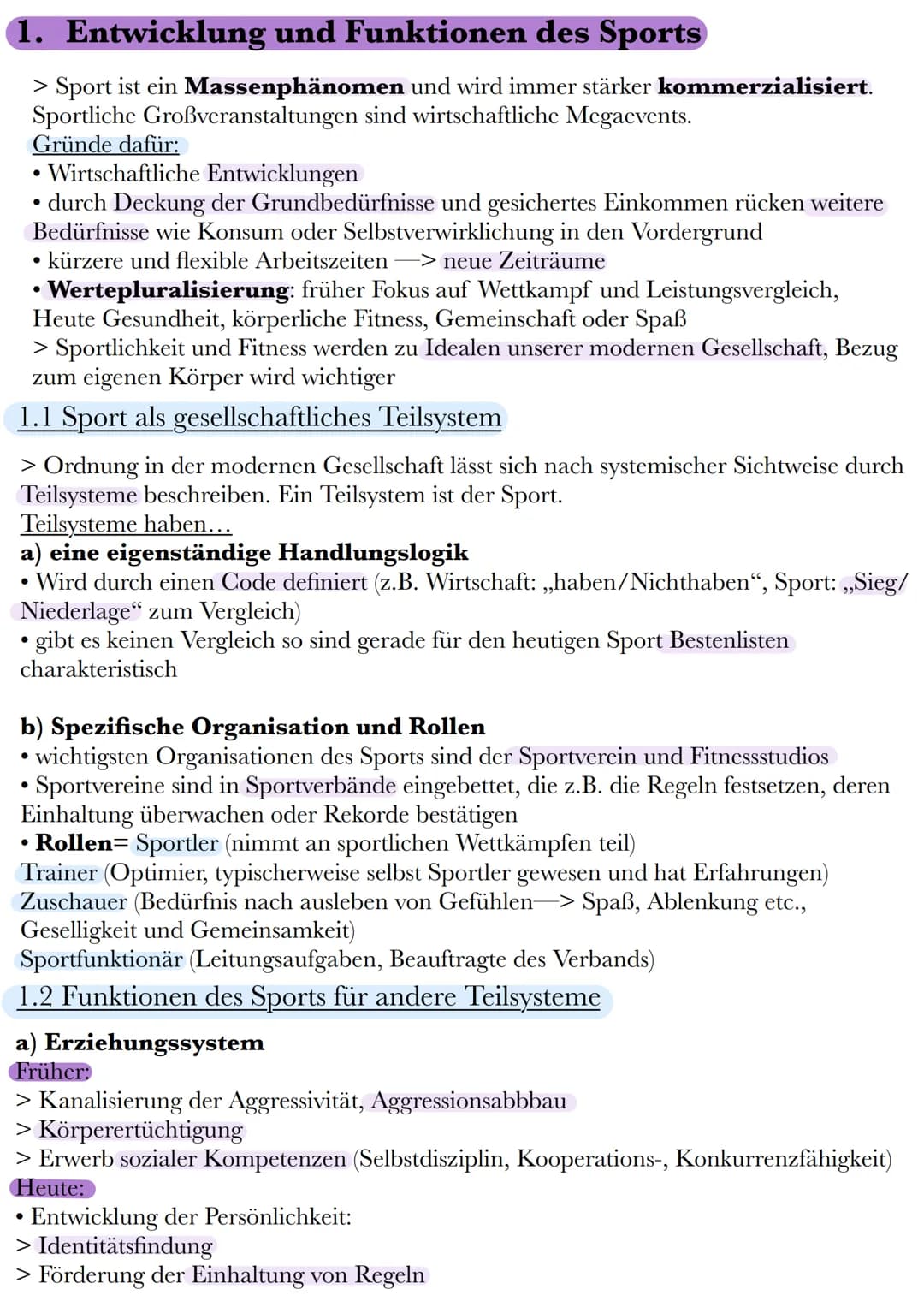 1. Entwicklung und Funktionen des Sports
> Sport ist ein Massenphänomen und wird immer stärker kommerzialisiert.
Sportliche Großveranstaltun