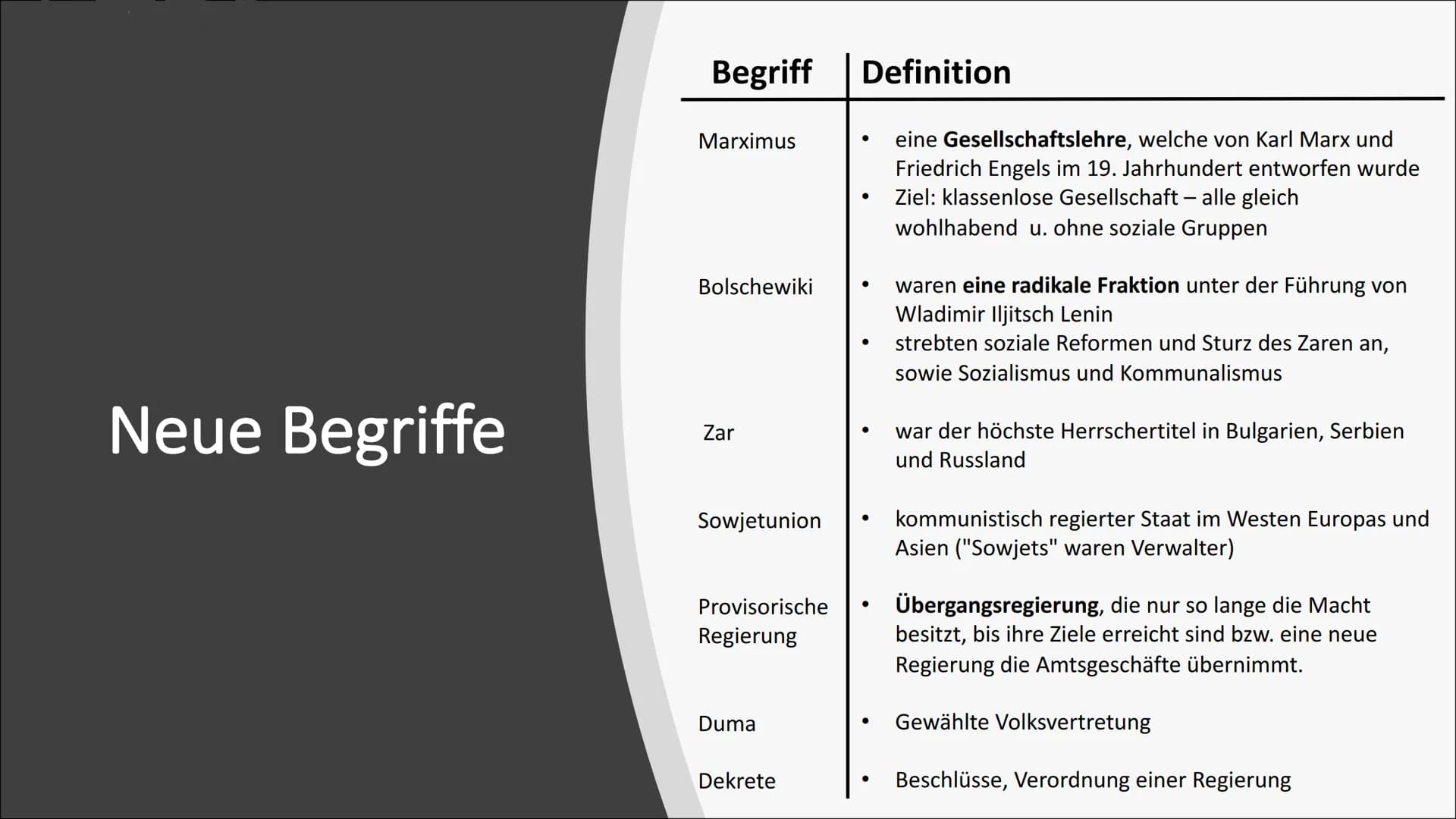 Frankfurt am Main, den 18.10.2021
Oktoberrevolution
1917 ●
Definition von neuen Begriffen
• -> Wiederholung: Was ist eine Revolution?
Wer wa