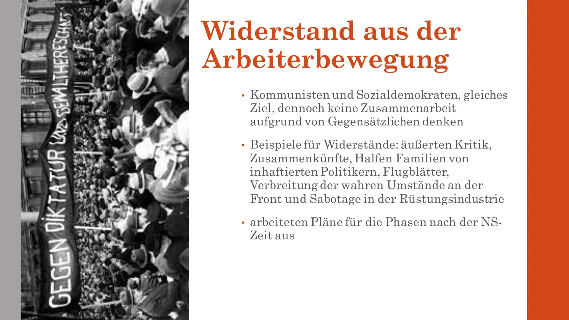 DIKTATUREN
Der Widerstand im
Nationalsozialismus Inhaltsverzeichnis
1. Grundaussage
2. Wie gewann Hitler solch großen Zuspruch vom deutschen