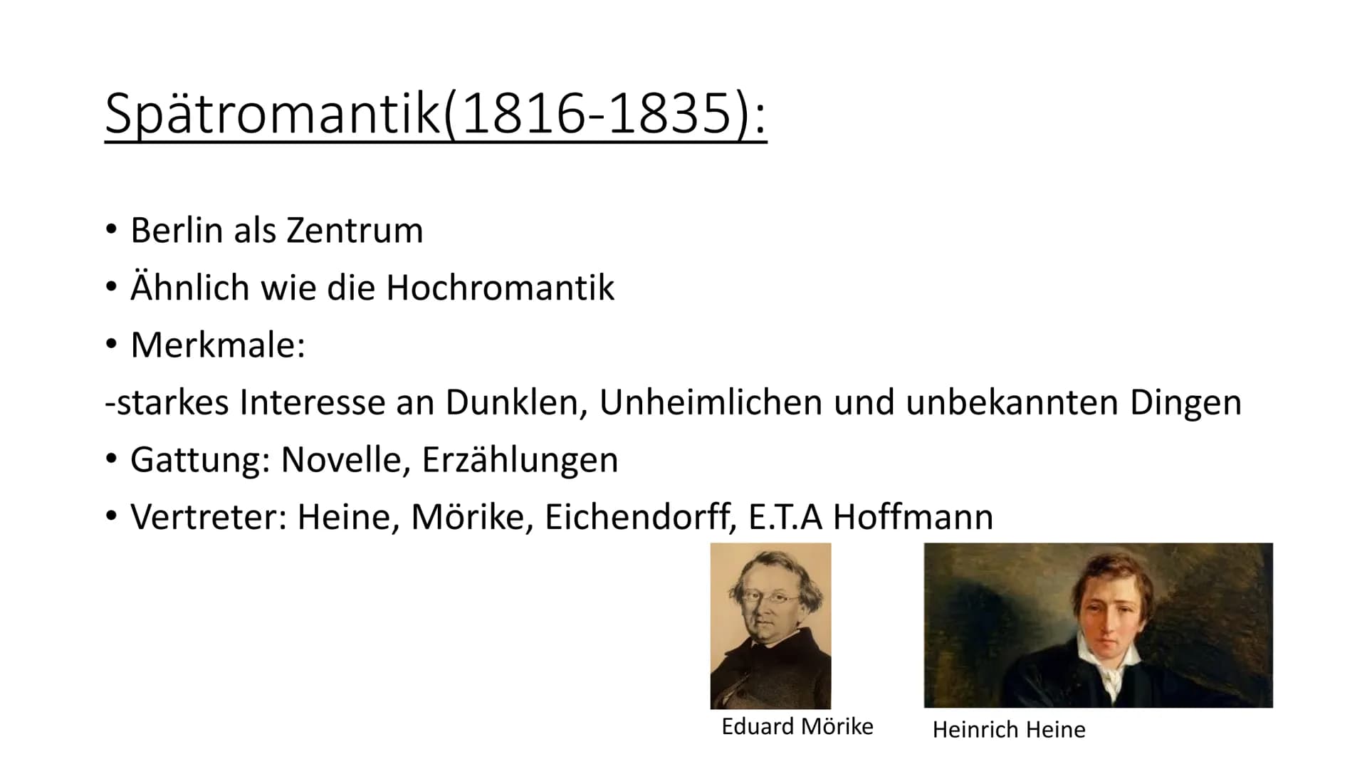 
<h2 id="einordnungderepoche">Einordnung der Epoche</h2>
<p>Die Romantik war eine bedeutende Epoche in der deutschen Literaturgeschichte und