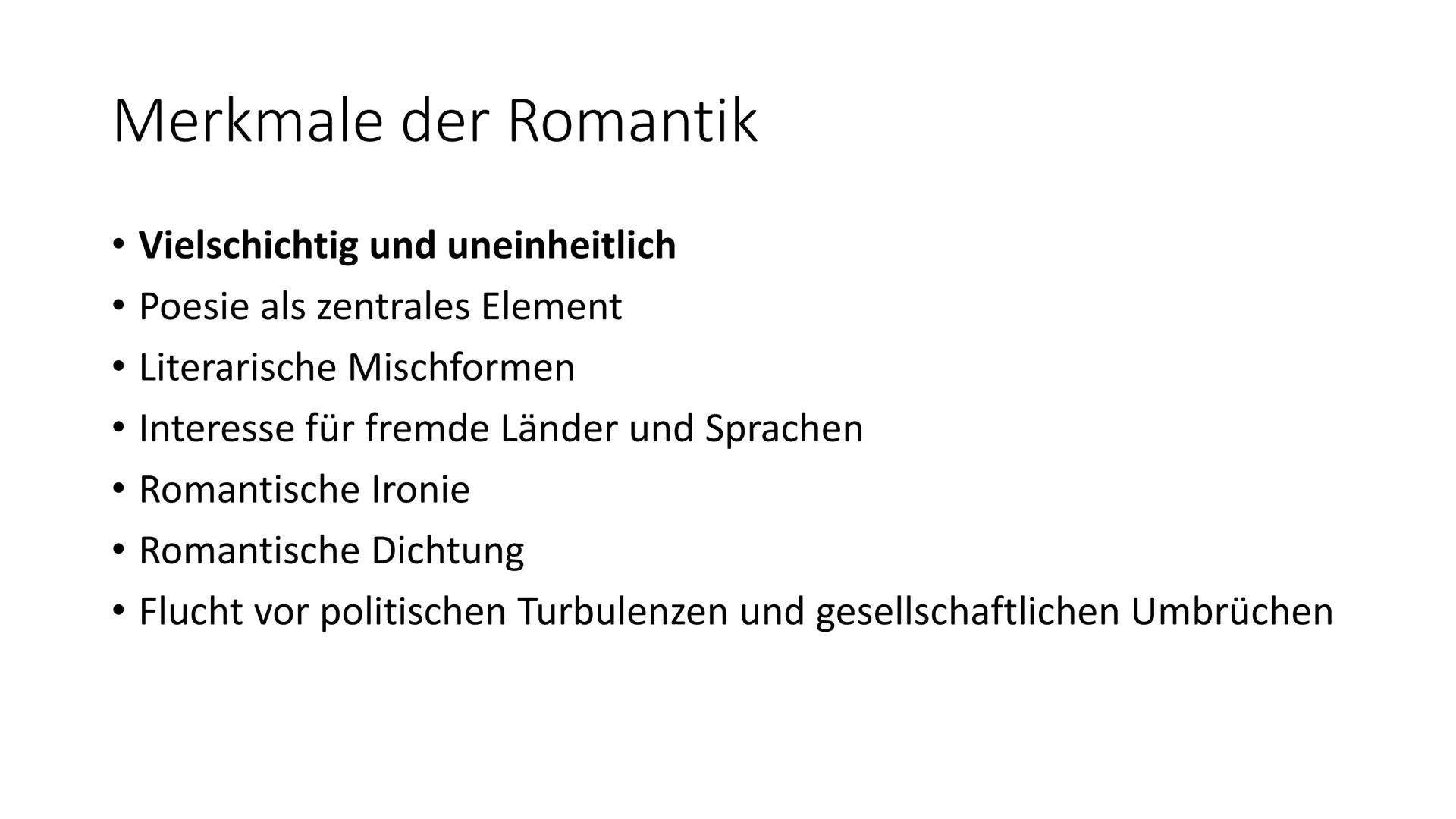 
<h2 id="einordnungderepoche">Einordnung der Epoche</h2>
<p>Die Romantik war eine bedeutende Epoche in der deutschen Literaturgeschichte und