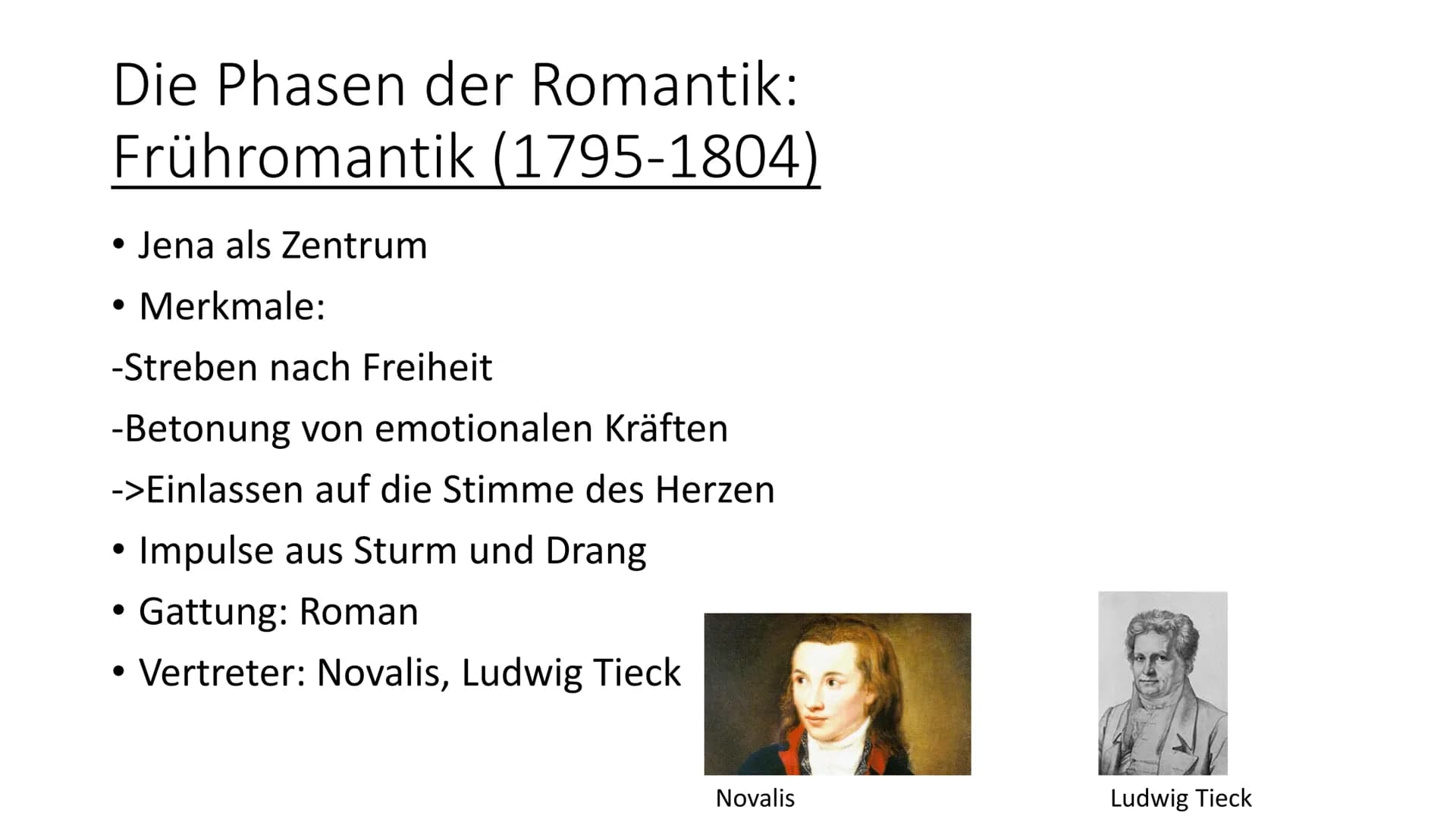 
<h2 id="einordnungderepoche">Einordnung der Epoche</h2>
<p>Die Romantik war eine bedeutende Epoche in der deutschen Literaturgeschichte und