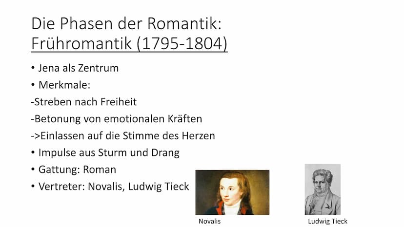 
<h2 id="einordnungderepoche">Einordnung der Epoche</h2>
<p>Die Romantik war eine bedeutende Epoche in der deutschen Literaturgeschichte und