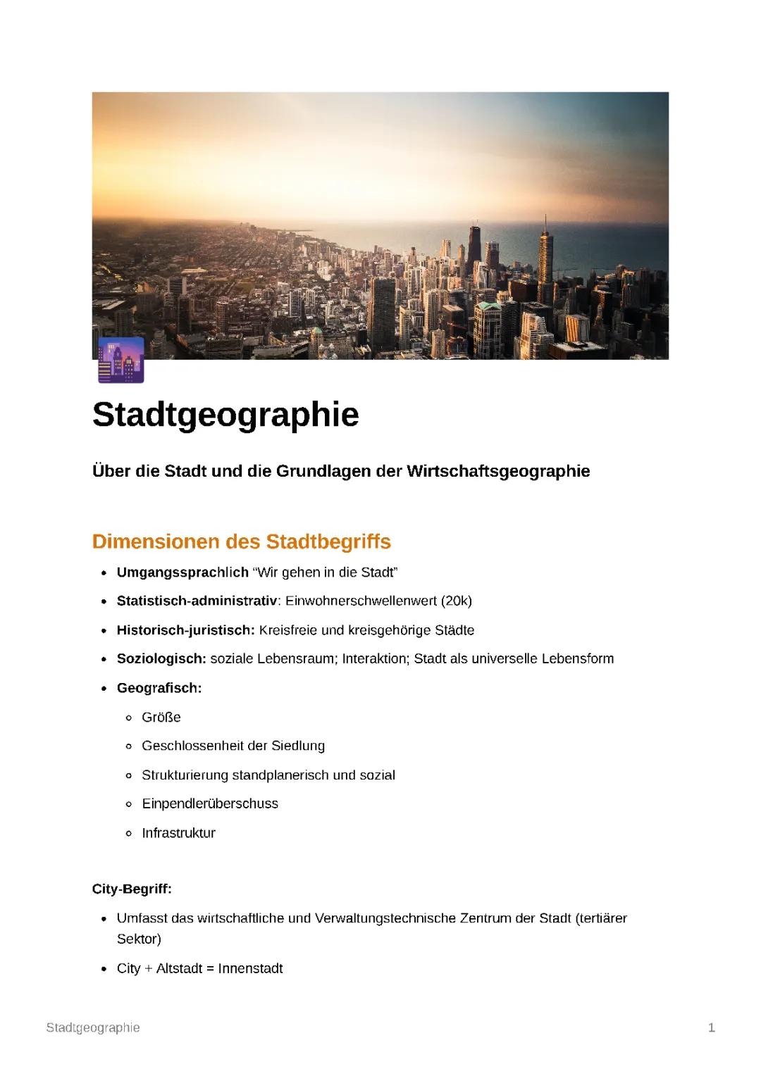 Stadtgeographie