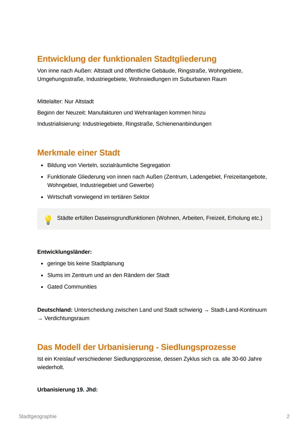 Stadtgeographie
Über die Stadt und die Grundlagen der Wirtschaftsgeographie
Dimensionen des Stadtbegriffs
Umgangssprachlich "Wir gehen in di
