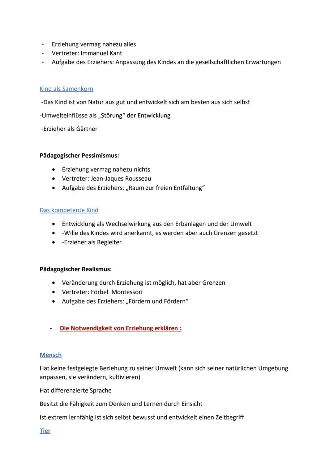 Definition und Kennzeichen von Erziehung:
Definition ,,Erziehung":
Erziehung ist die bewusste und/oder geplante Beeinflussung von Personen,
