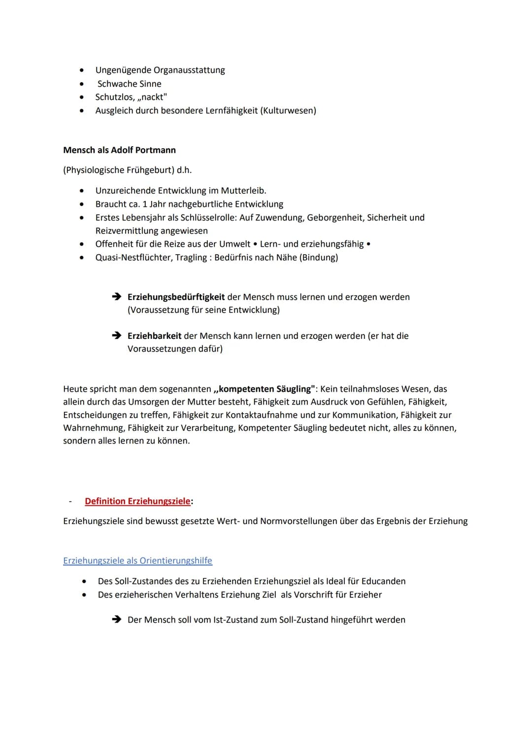 Definition und Kennzeichen von Erziehung:
Definition ,,Erziehung":
Erziehung ist die bewusste und/oder geplante Beeinflussung von Personen,
