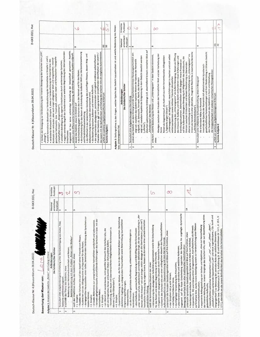 Klausur Nr. 4
Das Gedicht, Reisen" von Ludwig
Uhland aus dem Jahr 1834, thematisiert
Sehnsucht und
die Aufbruchsstimmung des lyrischen
ichs,