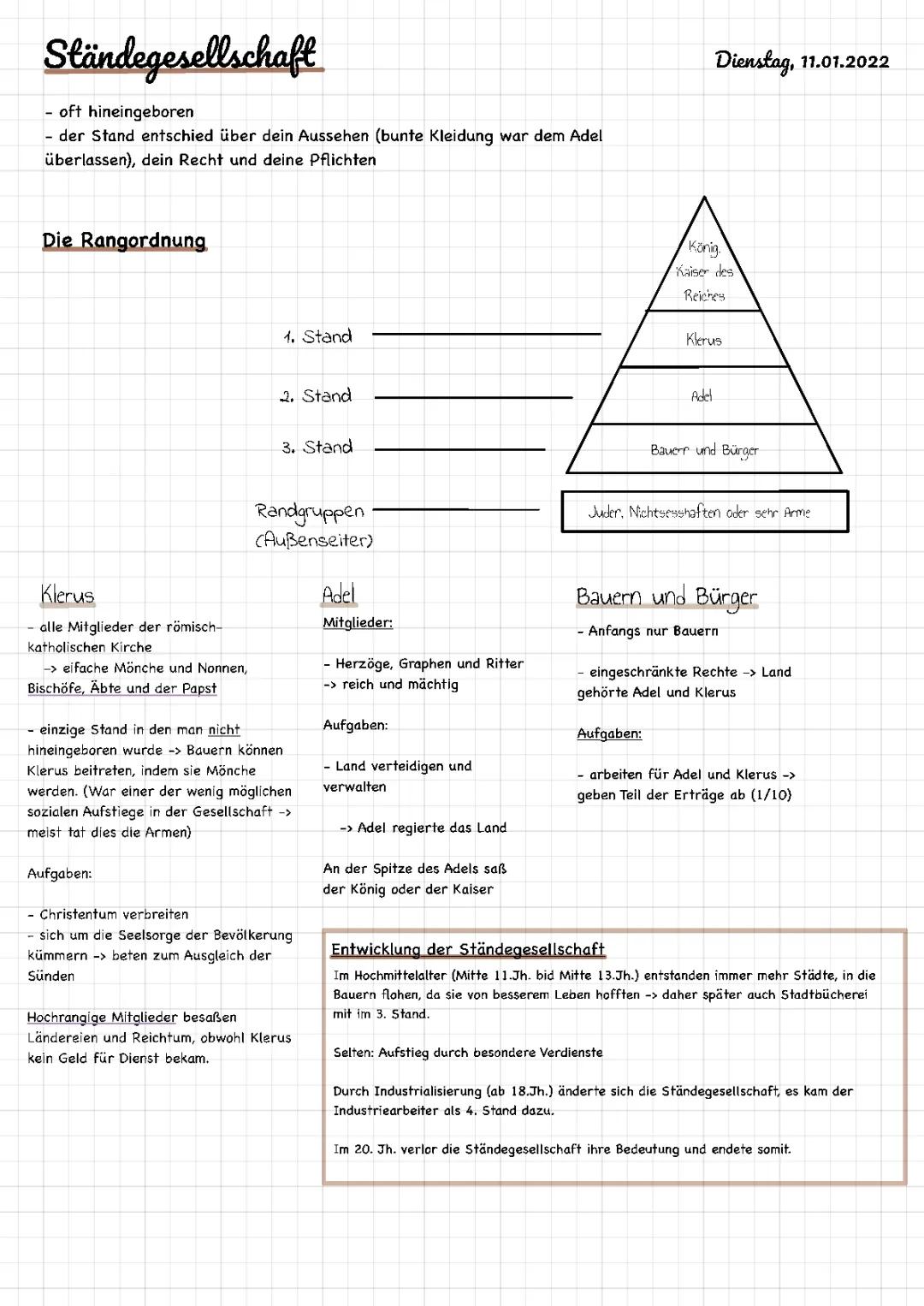 Ständegesellschaft im Mittelalter