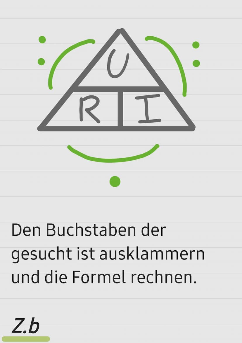Das Ohmsche Gesetz
U =
R =
| =
URI
Bedeutung Einheit
Spannung
V
Wiederstand
Q Ω
Stromstärke = A
Einheiten Abkürzung/ Voller name
V=
Ω =
A =
