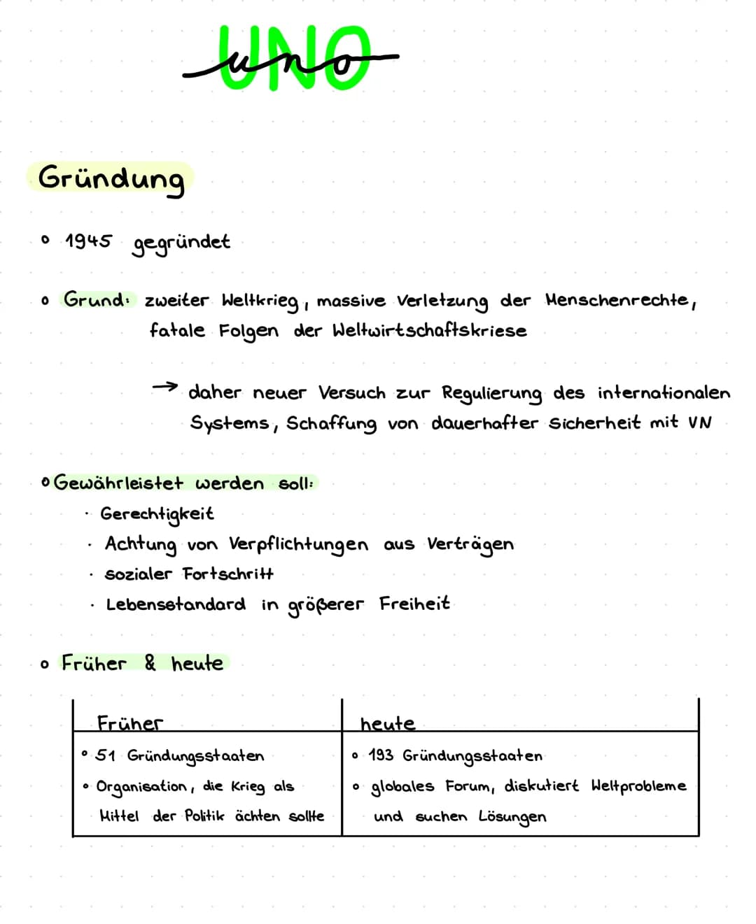 Gründung
。 1945 gegründet
• Grund: zweiter Weltkrieg, massive Verletzung der Menschenrechte,
fatale Folgen der Weltwirtschaftskriese
حميد
.
