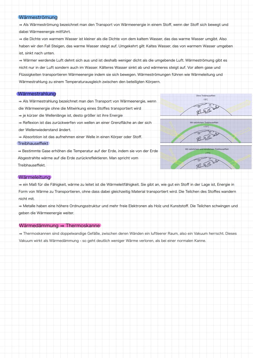 Wärmeströmung
⇒ Als Wärmeströmung bezeichnet man den Transport von Wärmeenergie in einem Stoff, wenn der Stoff sich bewegt und
dabei Wärmeen