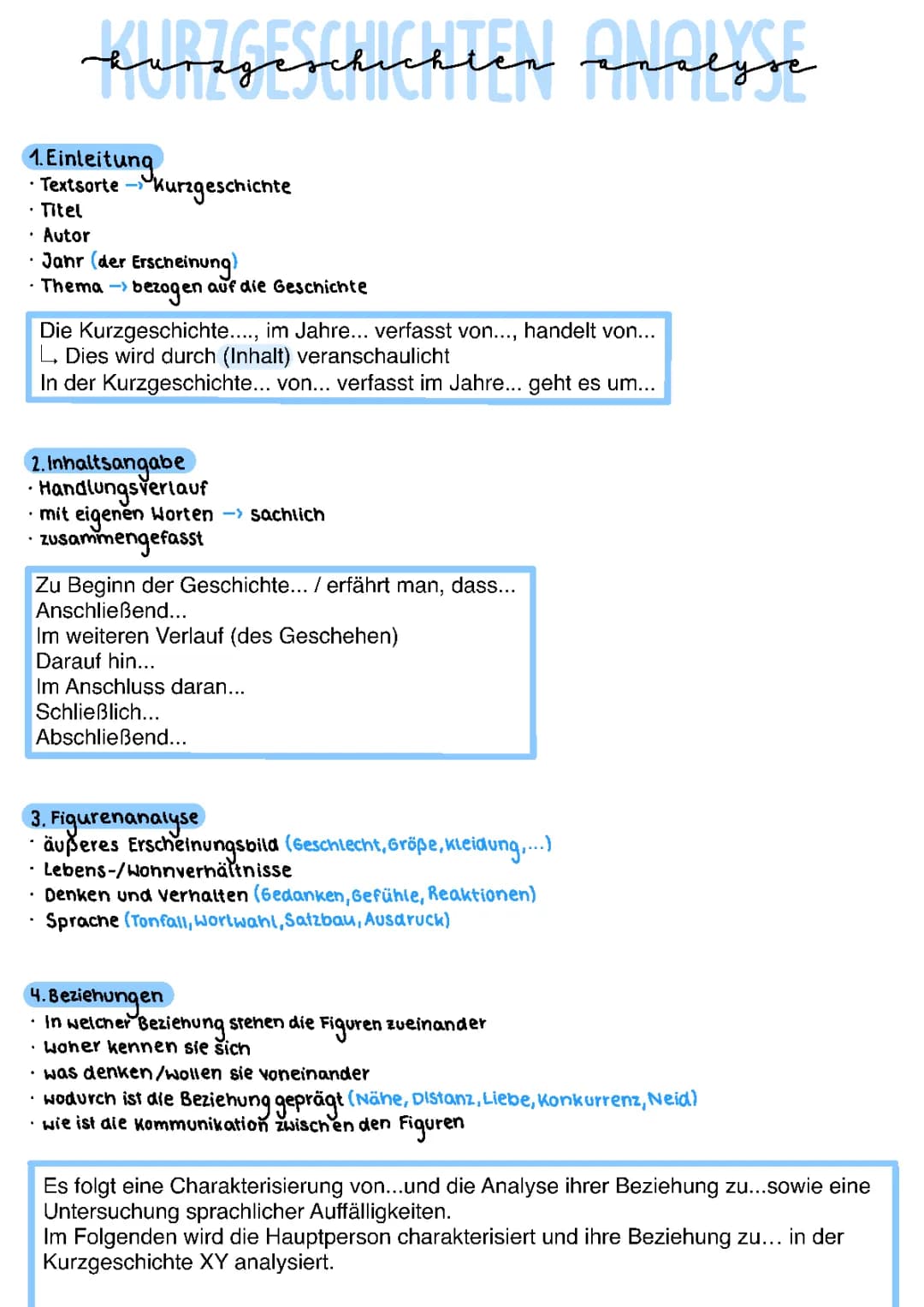 Kurzgeschichte Analyse