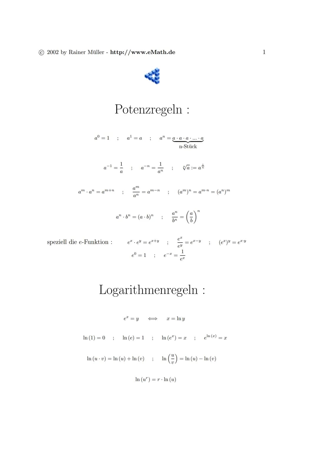 Exponentialfunktionen
Eigenschaften:
Für jede Exponentialfunktion mit y=b^x mit b>0 gilt:
- Graph verläuft oberhalb der x-Achse und durch de