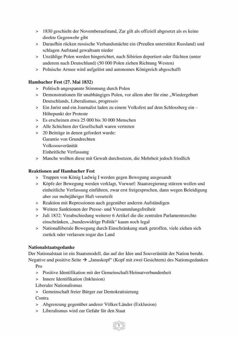 Geschichte Abitur
Übersicht:
1. Nationalstaatsgedanke und Nationalismus in Europa (Seite 2 - 10)
2. Die Reichsgründung von oben (Seite 11-14