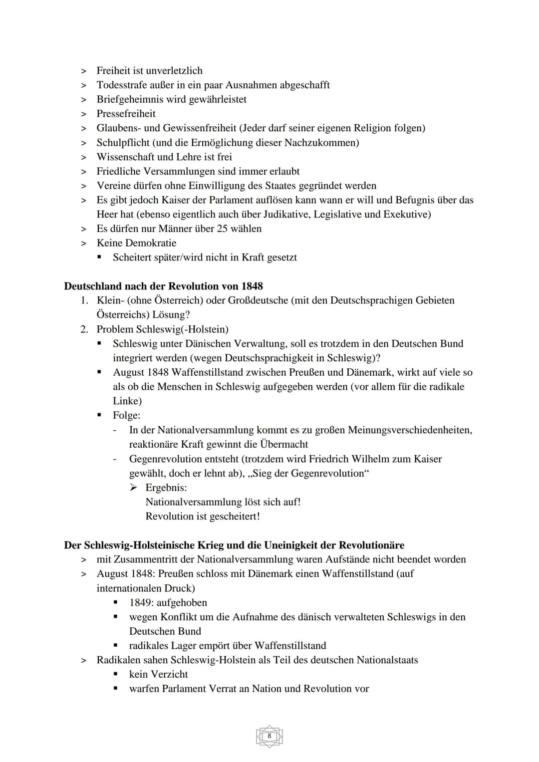 Geschichte Abitur
Übersicht:
1. Nationalstaatsgedanke und Nationalismus in Europa (Seite 2 - 10)
2. Die Reichsgründung von oben (Seite 11-14