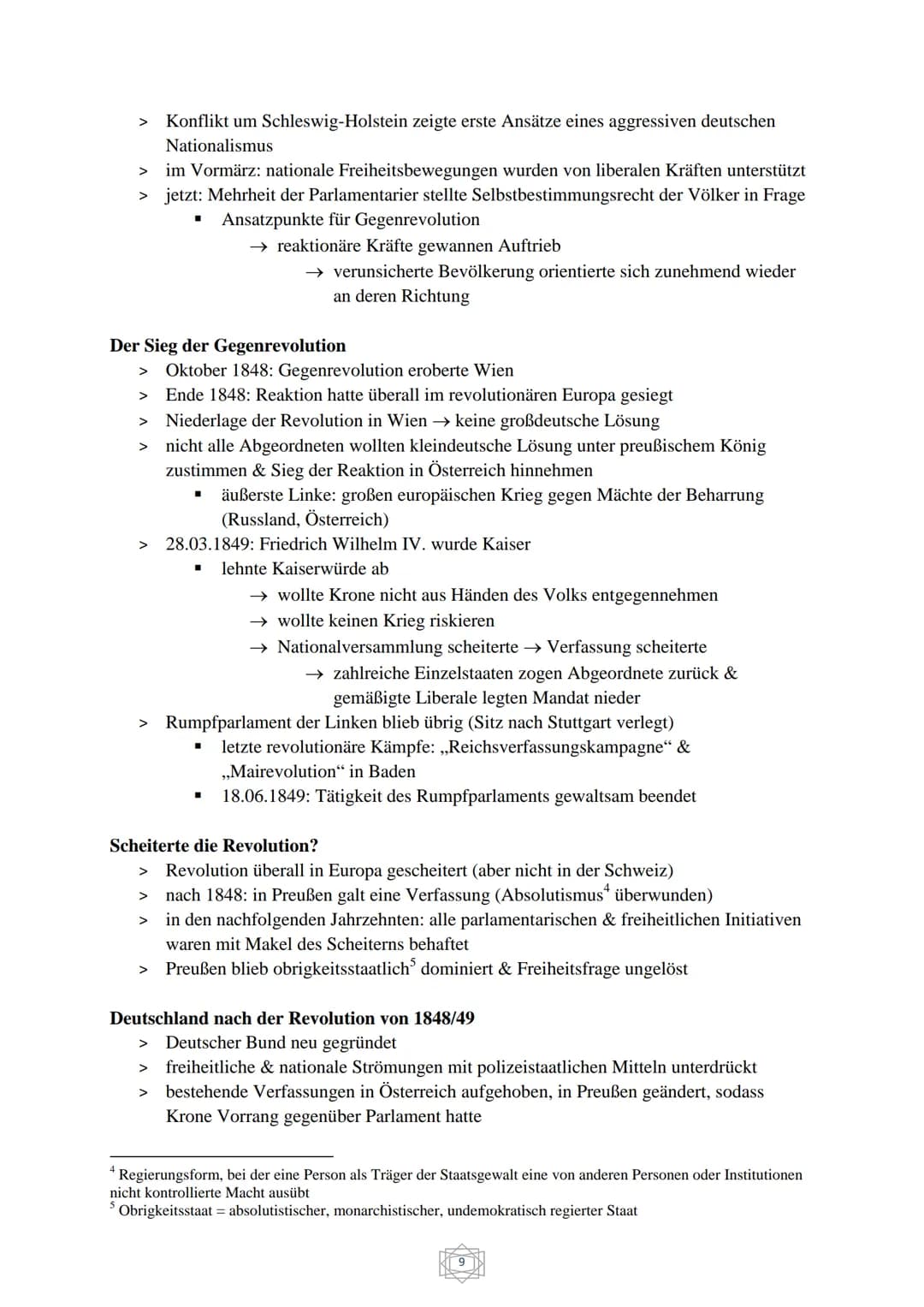 Geschichte Abitur
Übersicht:
1. Nationalstaatsgedanke und Nationalismus in Europa (Seite 2 - 10)
2. Die Reichsgründung von oben (Seite 11-14