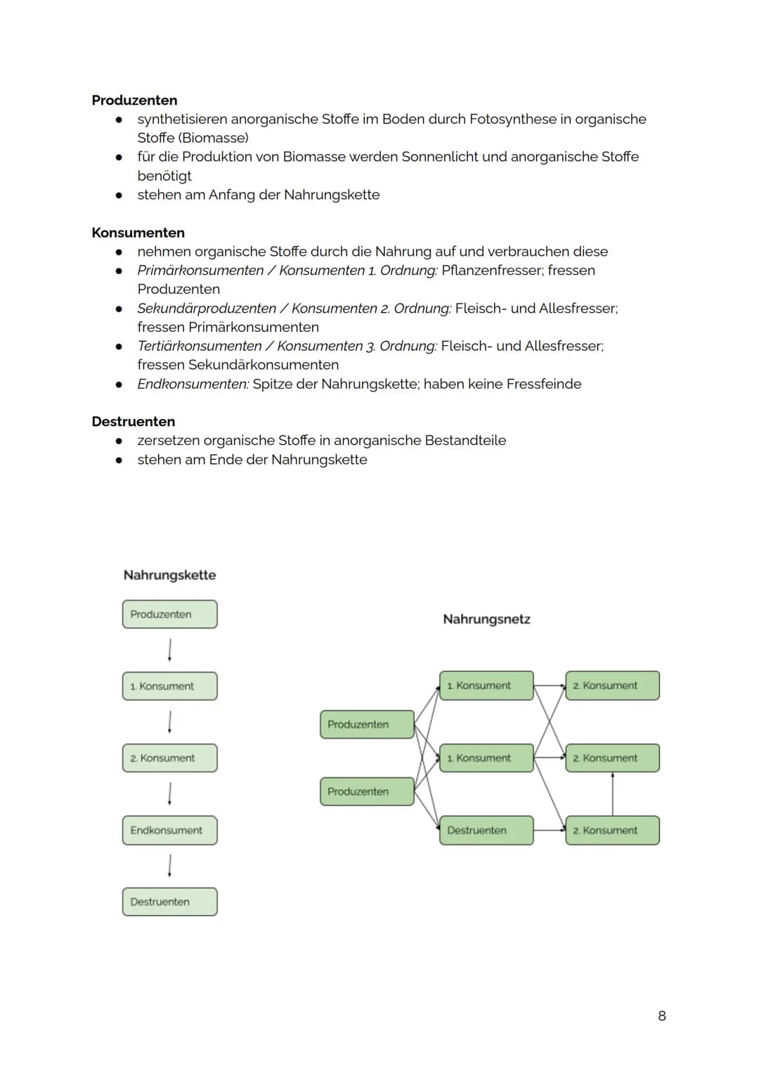 ÖKOLOGIE
ÖKOSYSTEME
AUFBAU EINES ÖKOSYSTEMS
Abiotische Faktoren
→ Licht
→ Temperatur
→ pH-Wert
→ Gase
→ Wasser
Biotop:
Biotop
Biozönose:
Öko