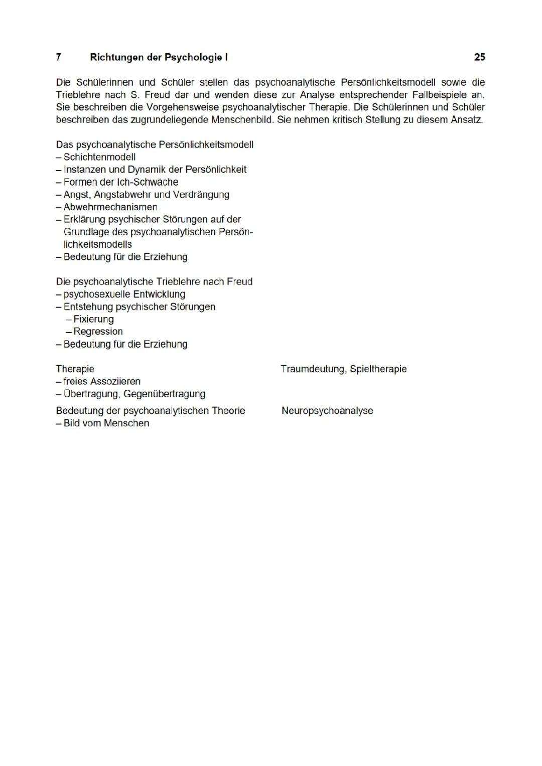 LPE 7 Richtung der Psychologie 1 