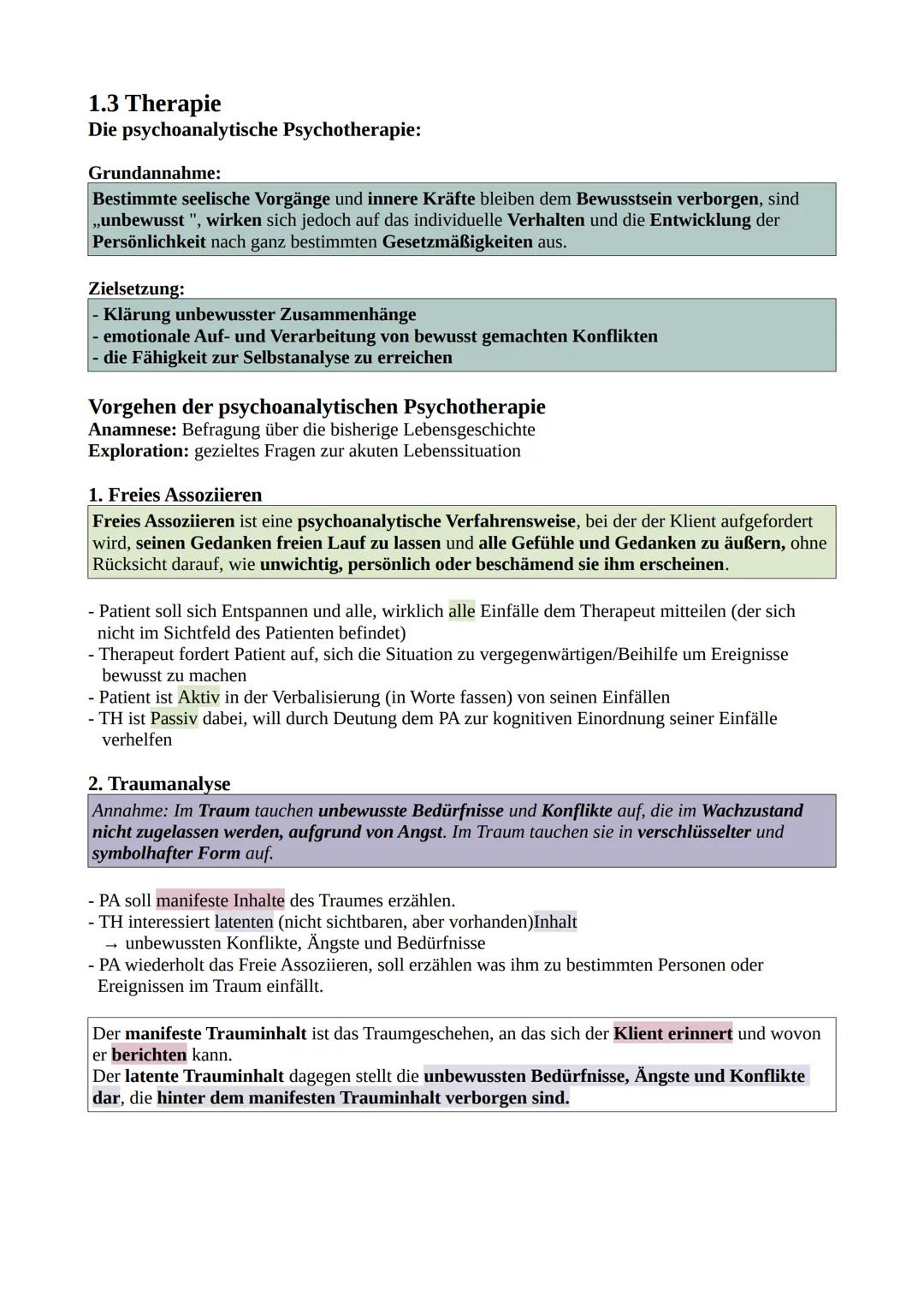 7
Richtungen der Psychologie I
Die Schülerinnen und Schüler stellen das psychoanalytische Persönlichkeitsmodell sowie die
Trieblehre nach S.