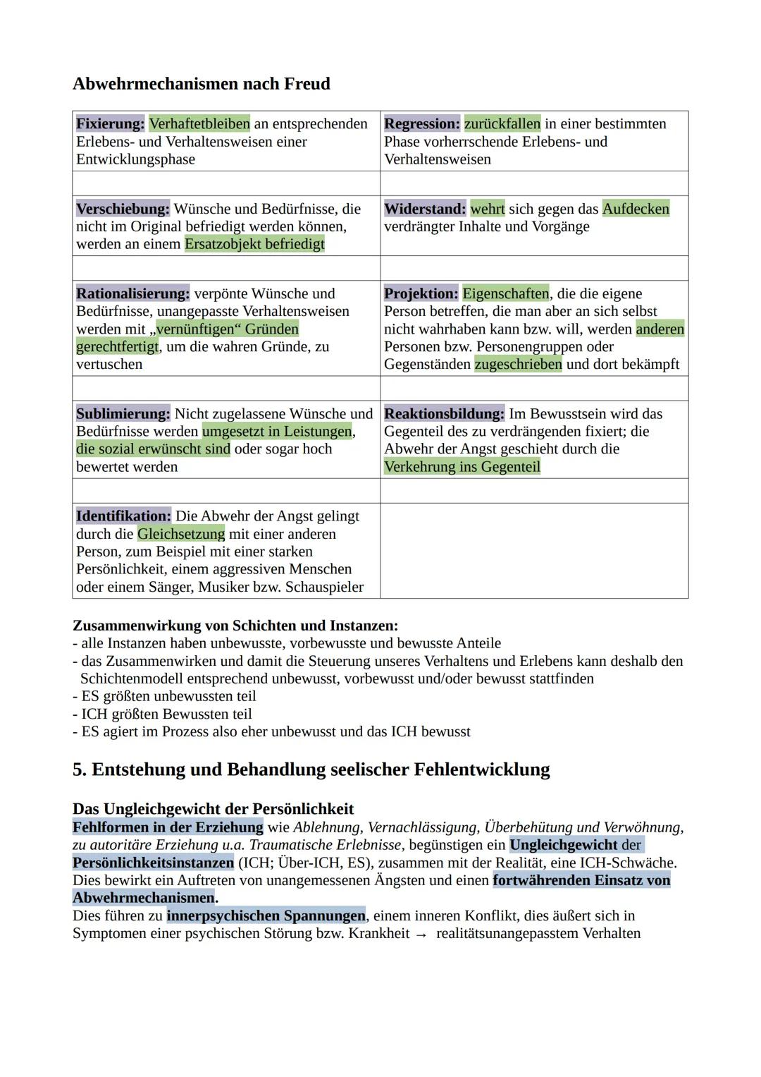 7
Richtungen der Psychologie I
Die Schülerinnen und Schüler stellen das psychoanalytische Persönlichkeitsmodell sowie die
Trieblehre nach S.