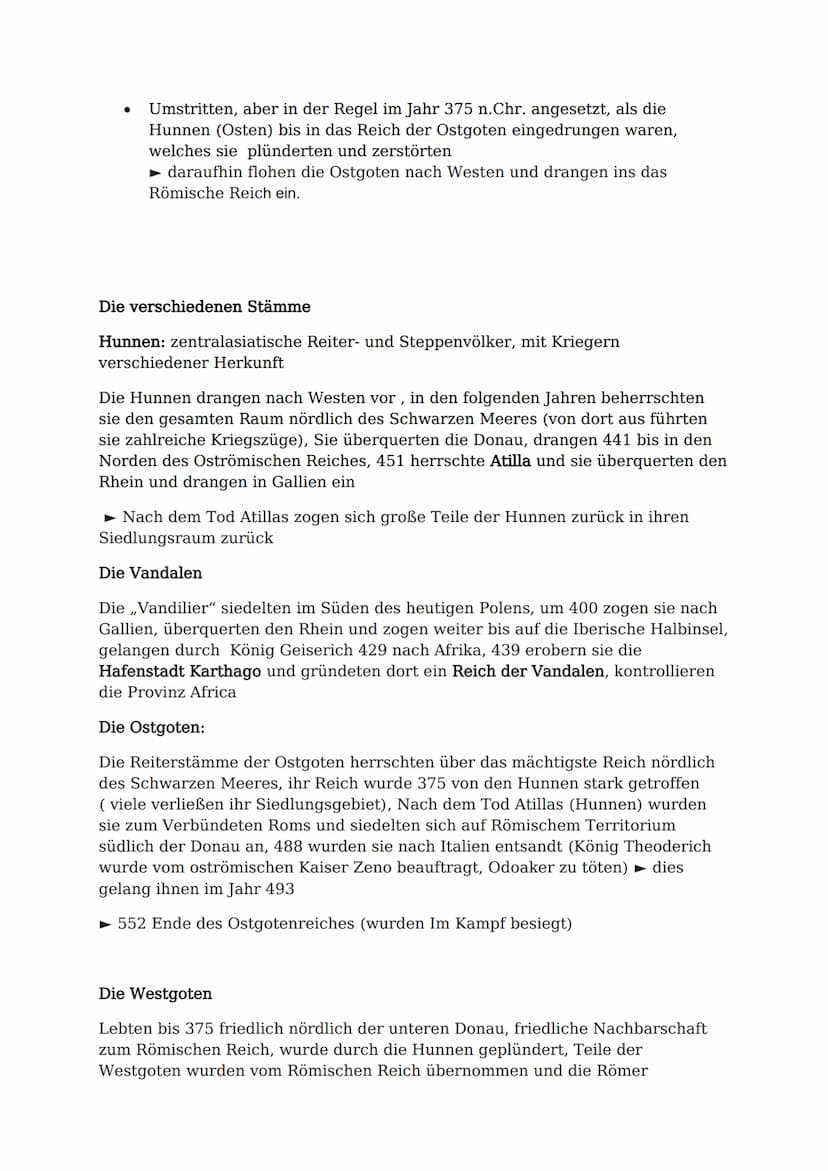 Die Völkerwanderung - 2. Semester
Die Situation des Römischen Reiches im 3. Jahrhundert:
Druck von außen, Situation an den Grenzen: Bedrohun