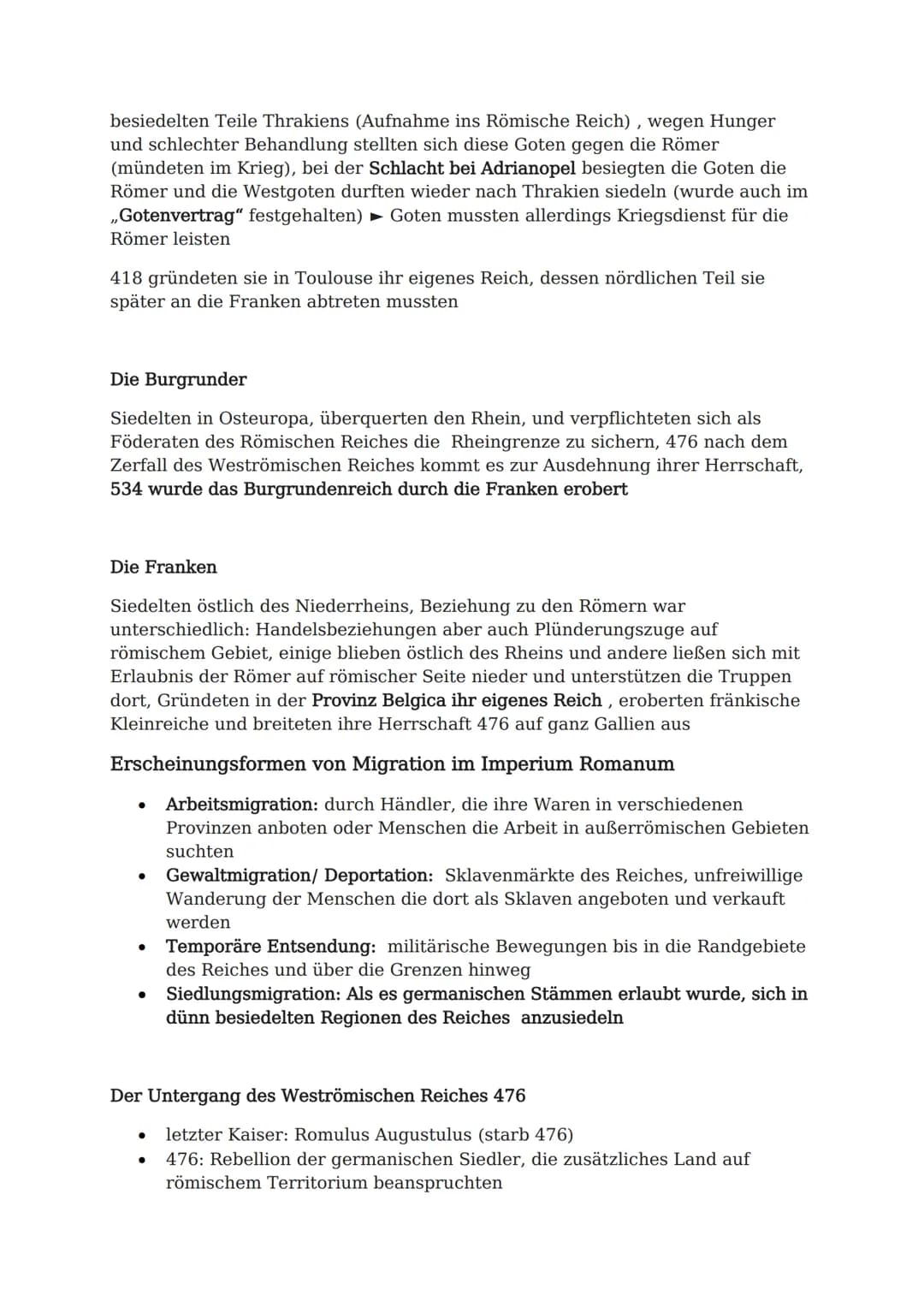 Die Völkerwanderung - 2. Semester
Die Situation des Römischen Reiches im 3. Jahrhundert:
Druck von außen, Situation an den Grenzen: Bedrohun