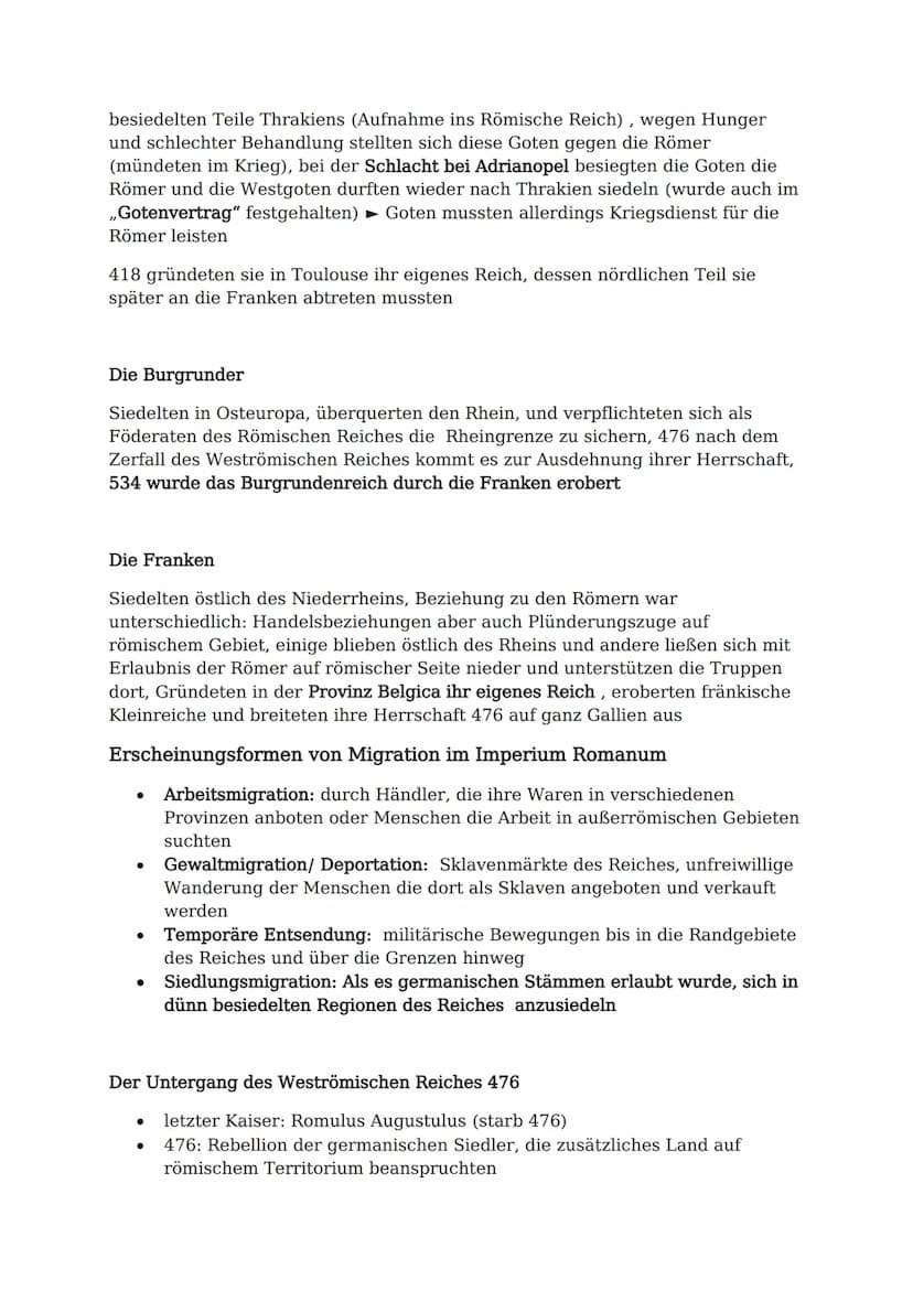 Die Völkerwanderung - 2. Semester
Die Situation des Römischen Reiches im 3. Jahrhundert:
Druck von außen, Situation an den Grenzen: Bedrohun