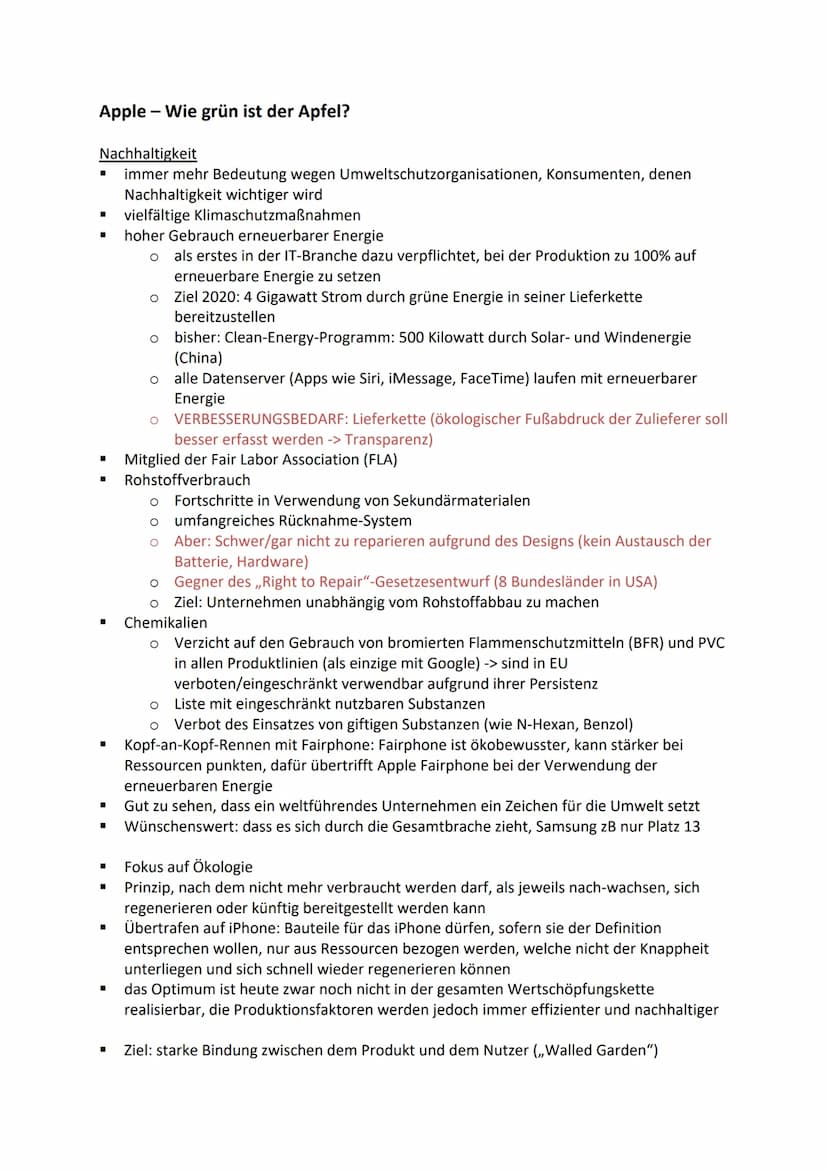 Globalisierung
APPLE
Wie grün ist der Apfel? Apple - Wie grün ist der Apfel?
Nachhaltigkeit
immer mehr Bedeutung wegen Umweltschutzorganisat