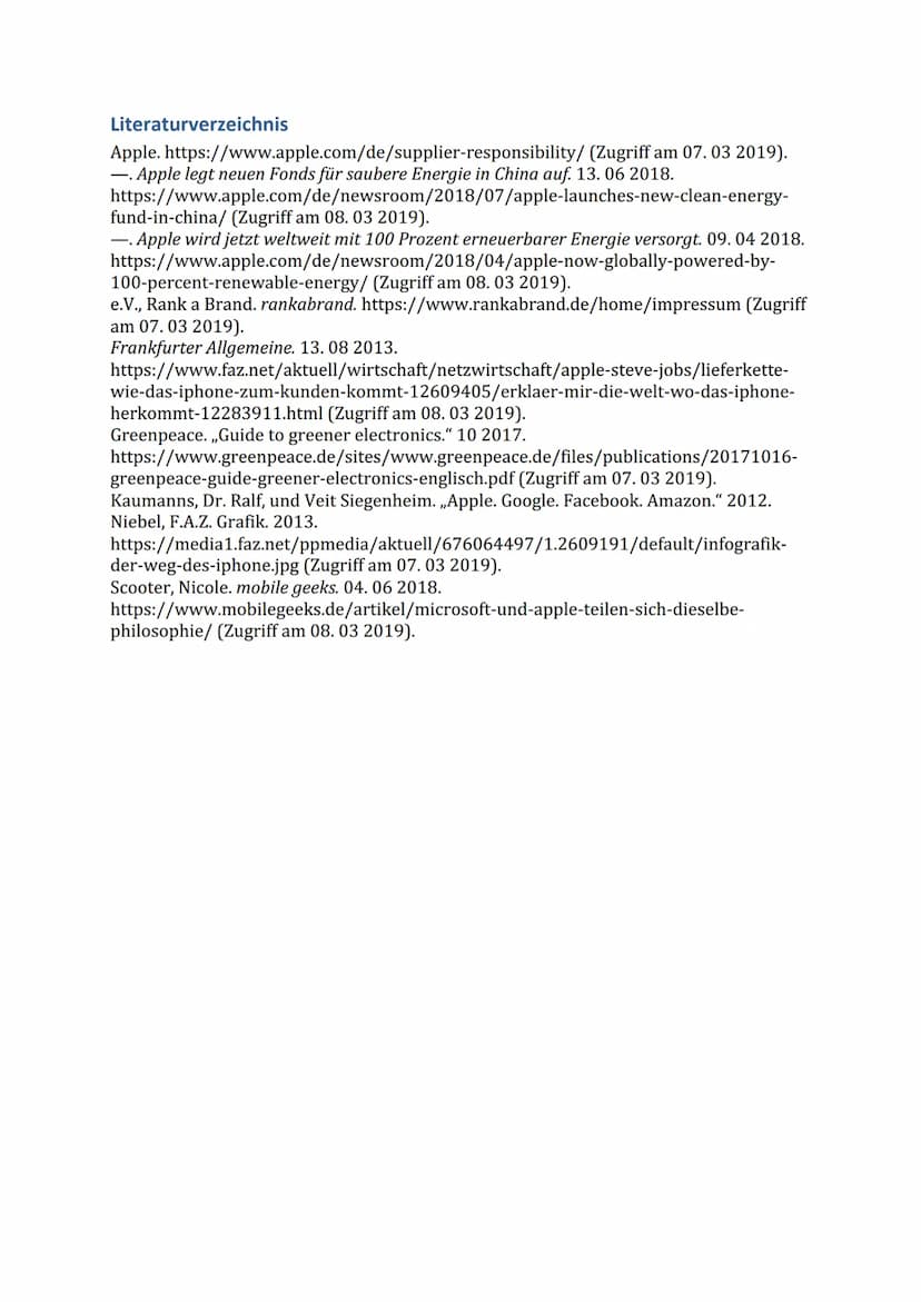 Globalisierung
APPLE
Wie grün ist der Apfel? Apple - Wie grün ist der Apfel?
Nachhaltigkeit
immer mehr Bedeutung wegen Umweltschutzorganisat