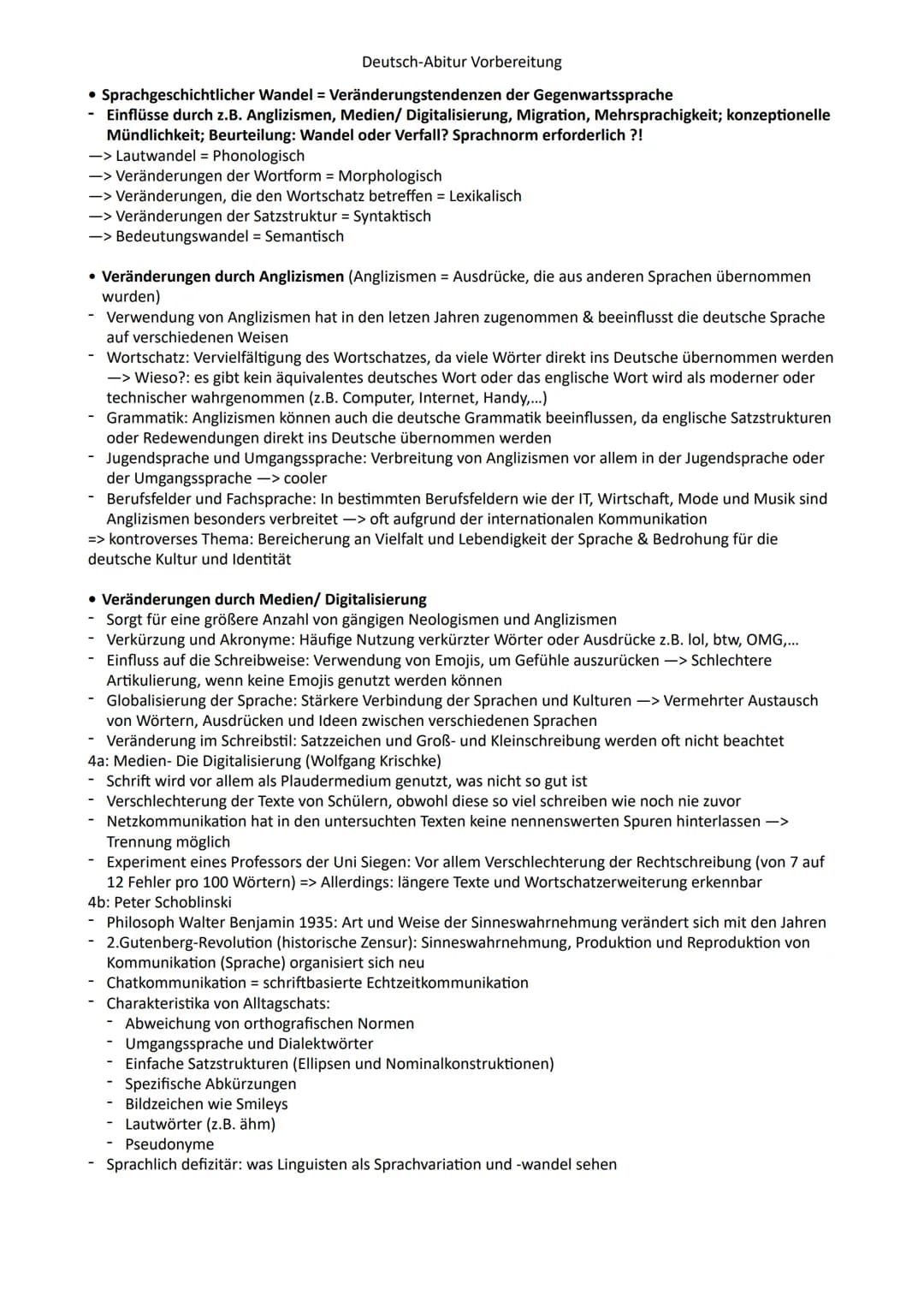 Inhaltsverzeichnis:
Deutsch-Abitur Vorbereitung
Deutsch-Lernzettel GK/ Abitur NRW
1. Sprache Spracherwerbsmodelle (Ontogenetischer Spracherw