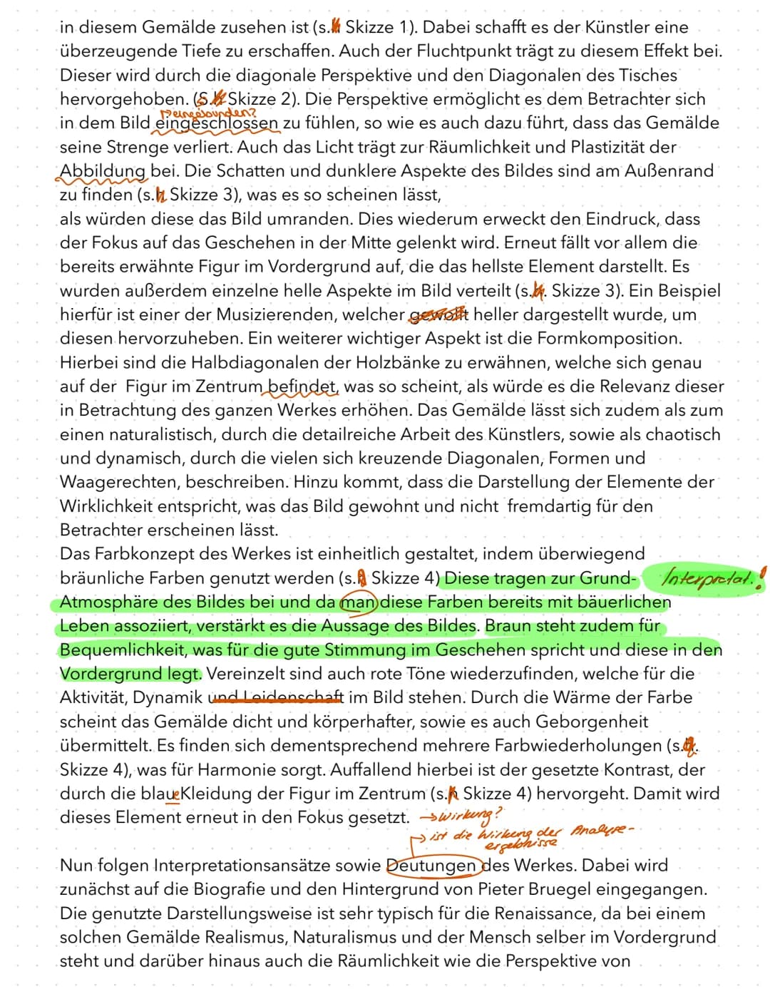 Beim erstmaligen Betrachten des Bildes fällt sofort die gemütliche und warme
u Atmosphäre auf. Durch die Perspektive lässt es sich direkt in