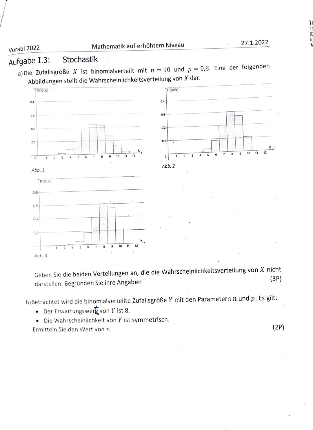 Vorabi 2022
Mathematik auf erhöhtem Niveau
27.1.2022

Aufgabe I: Hilfsmittelfreier Prüfungsteil

Aufgabe I.1: Analysis
Für x∈ ℝ sei die Funk