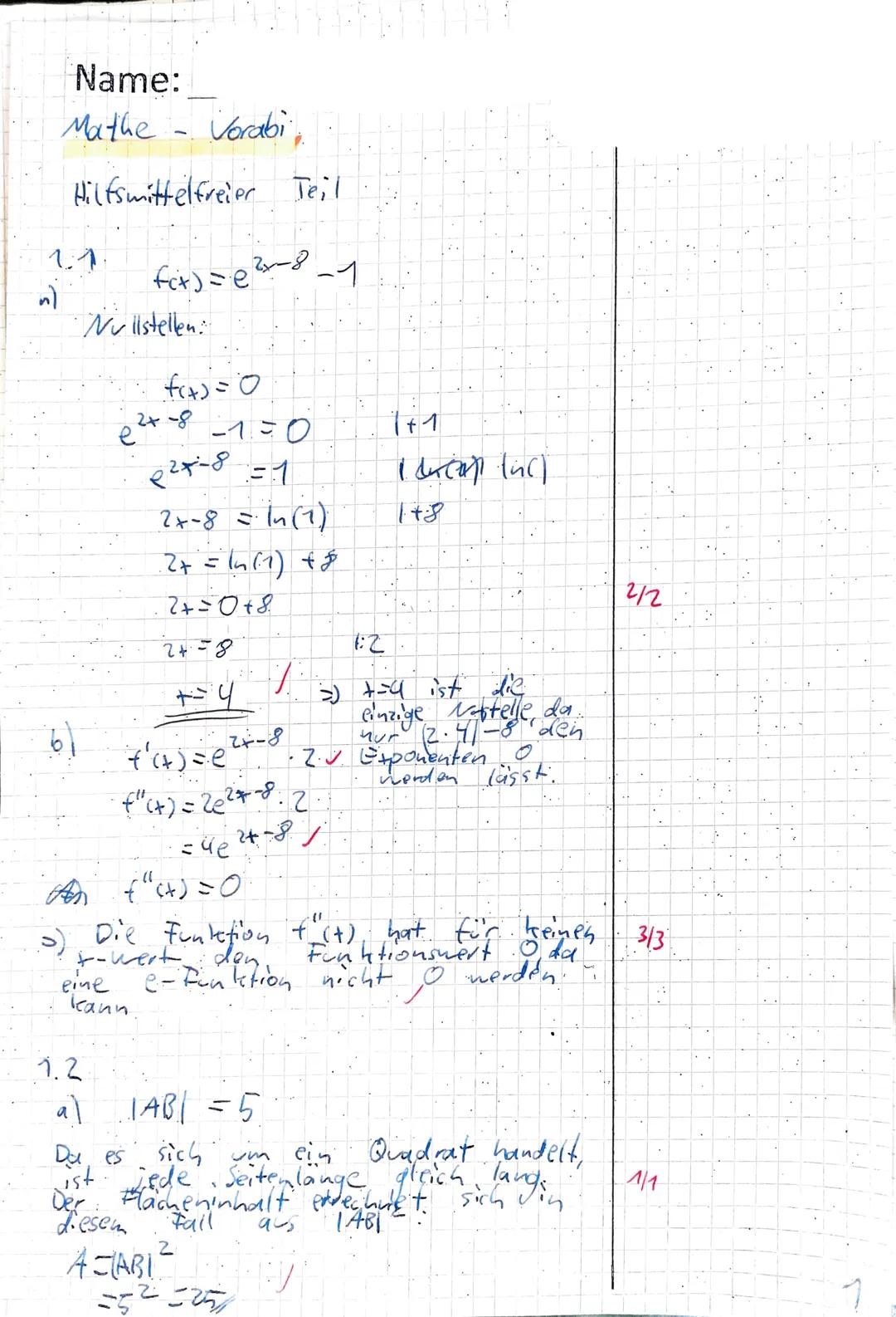 Vorabi 2022
Mathematik auf erhöhtem Niveau
27.1.2022

Aufgabe I: Hilfsmittelfreier Prüfungsteil

Aufgabe I.1: Analysis
Für x∈ ℝ sei die Funk