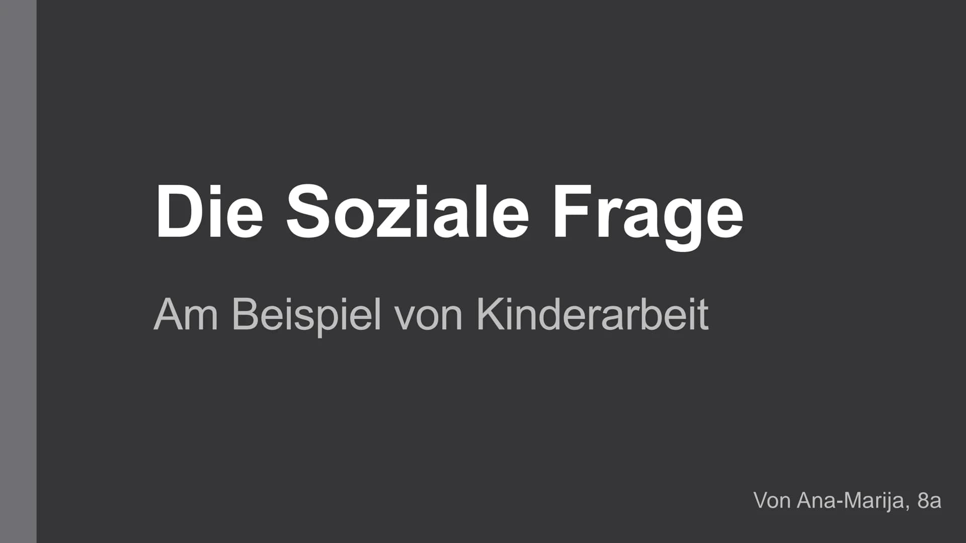 1. Soziale Frage
Mit diesem Begriff werden die sozialen Probleme bezeichnet, die es in
Deutschland seit Mitte des 19. Jahrhunderts als Folge