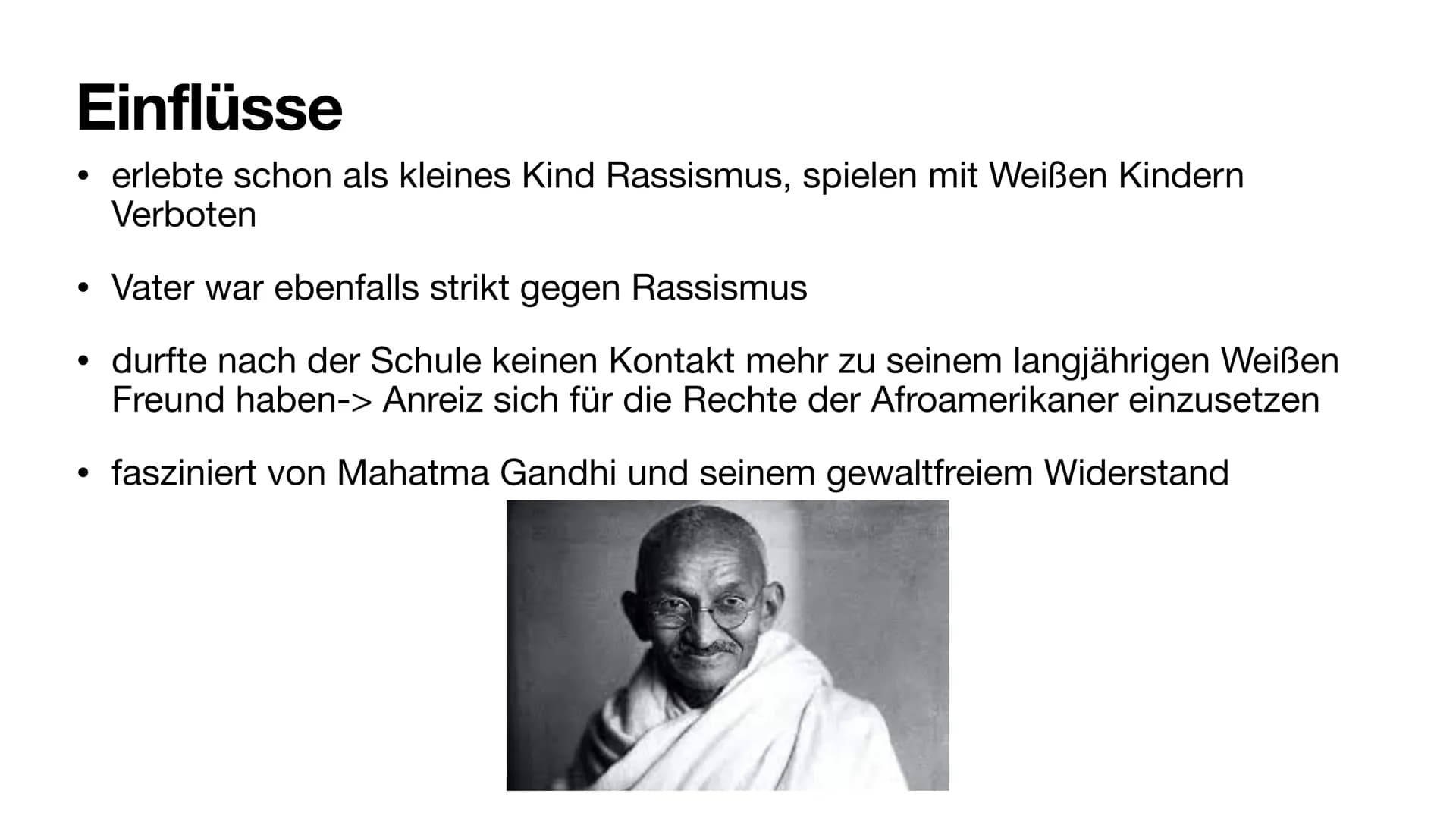 von Pauline Jost
Martin Luther
King
2.3. Inhaltsverzeichnis
●
●
●
●
Steckbrief
Einflüsse
Kampf gegen Rassentrennung
,,I have a dream Rede"
"