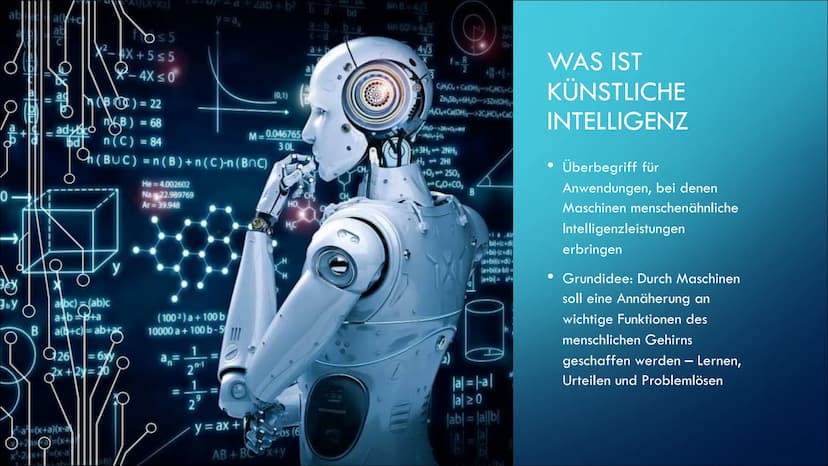 KÜNSTLICHE INTELLIGENZ INHALTSVERZEICHNIS
• Was ist Künstliche Intelligenz
●
• Forschung und Entwicklung
Bereiche der Anwendung
• Vor- und N