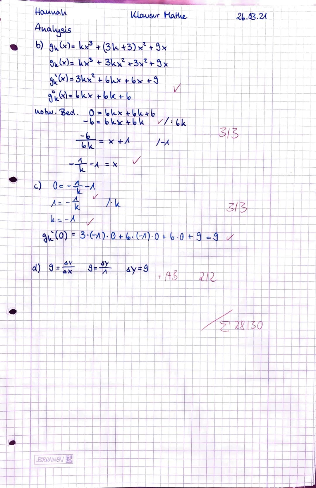 Klausur unter Abiturbedingungen 2021
Erhöhtes Anforderungsniveau
Pflichtaufgaben
Aufgabe 1
Gegeben ist die Funktion g mit g(x) = ln (-x² + 4