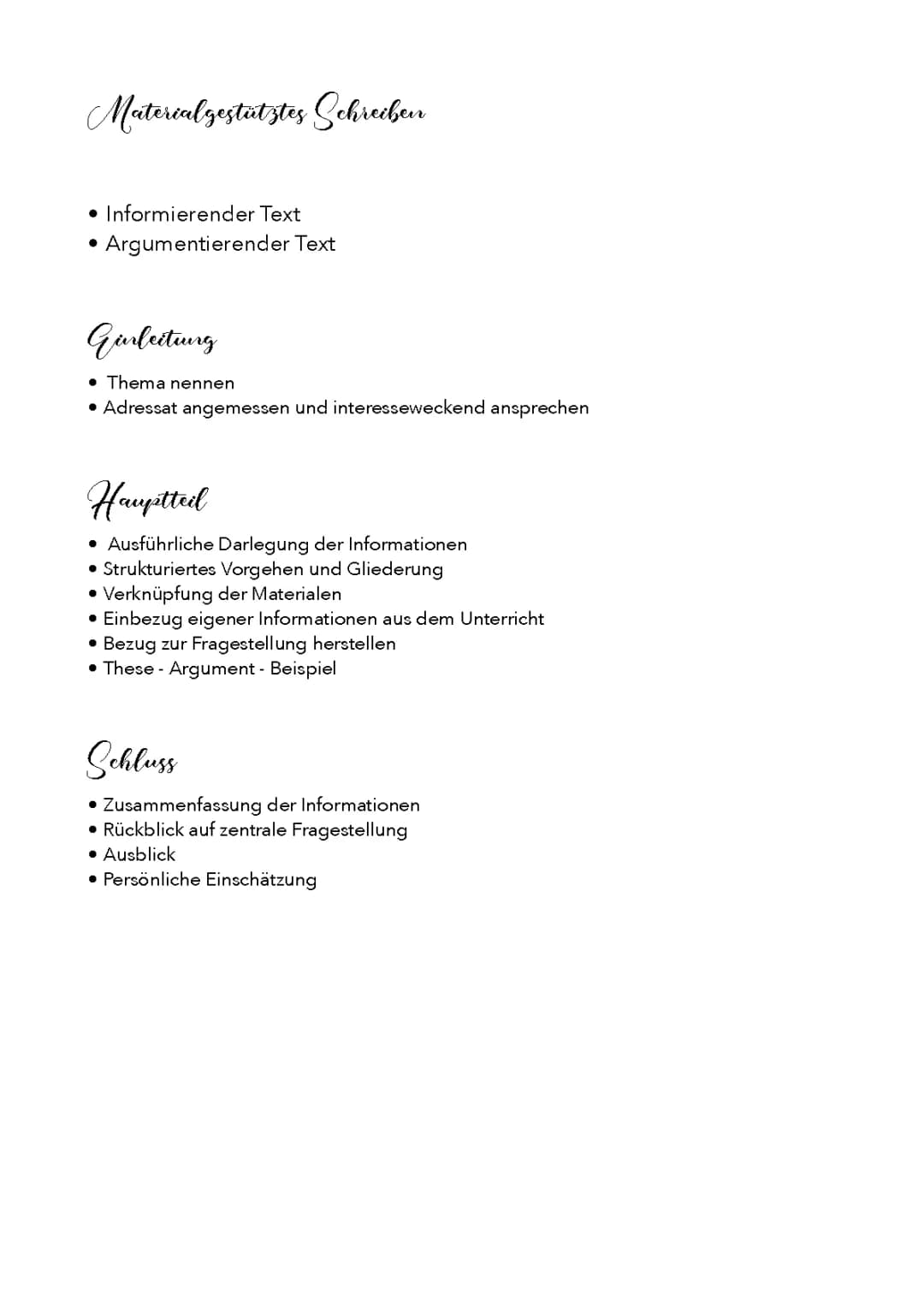 Materialgestütztes Schreiben & textgebundene Erörterung 