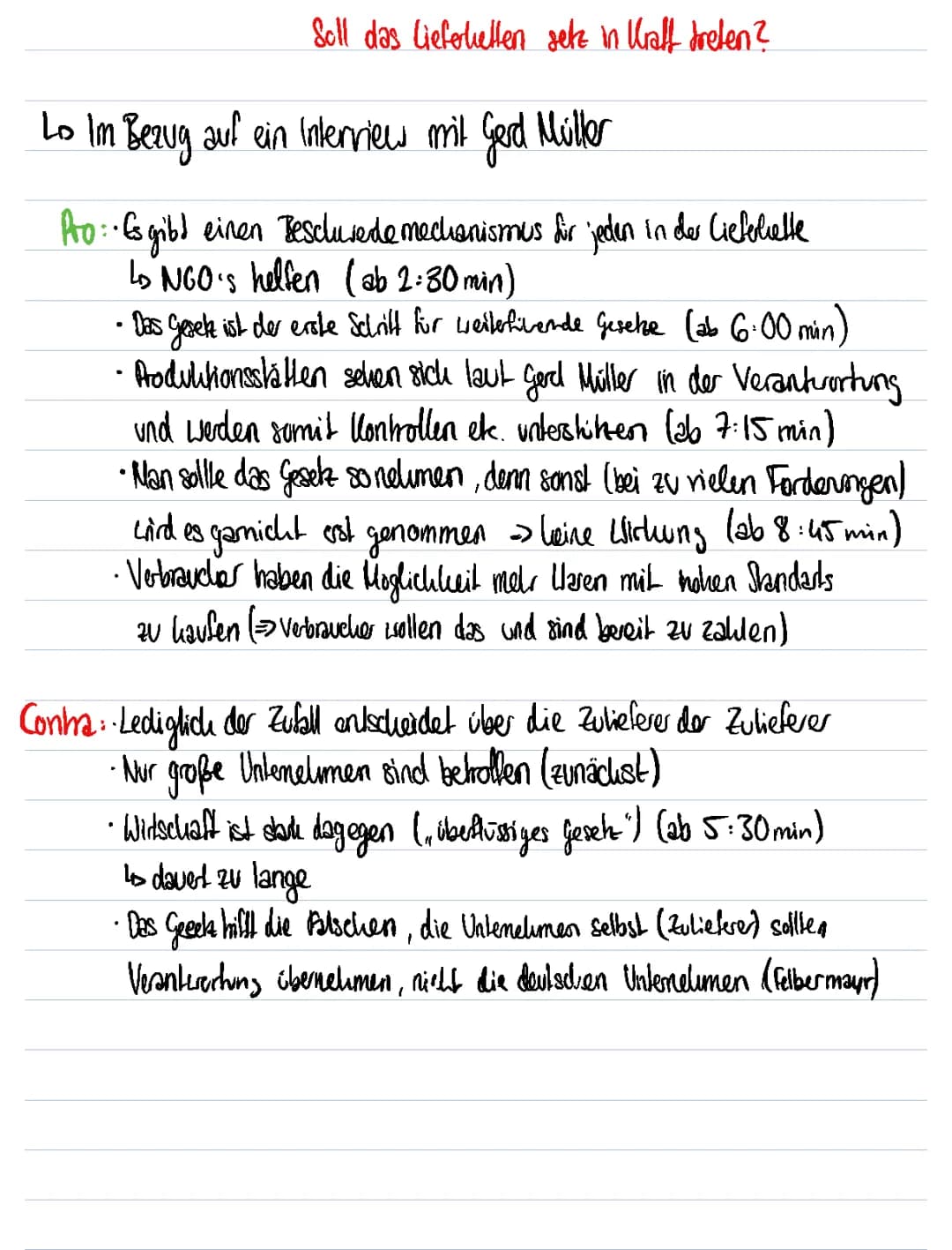 Erörterung des Lieferkettengesetzes